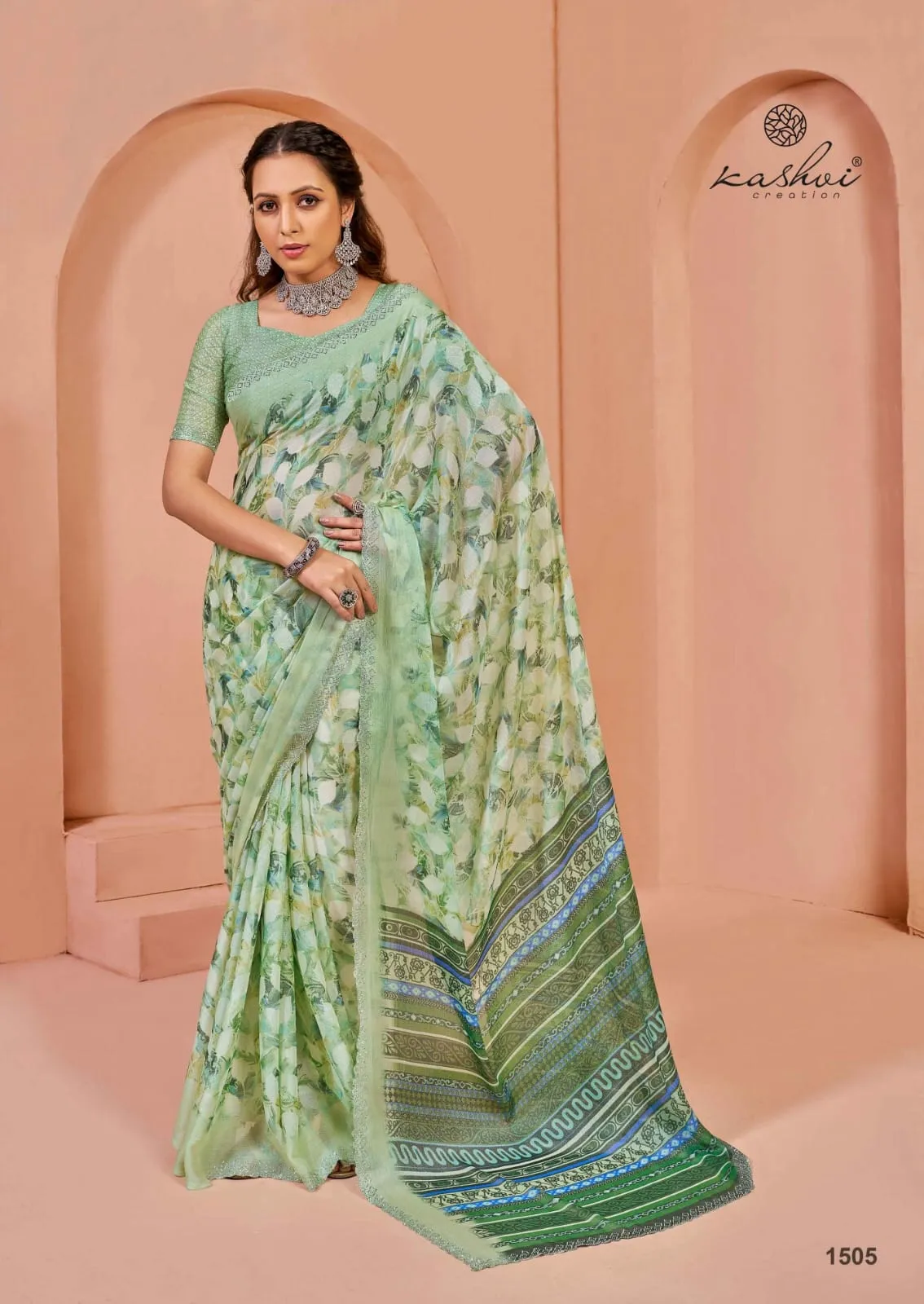 Printed Brasso Saree Pratishtha Vol 15 - Image 3