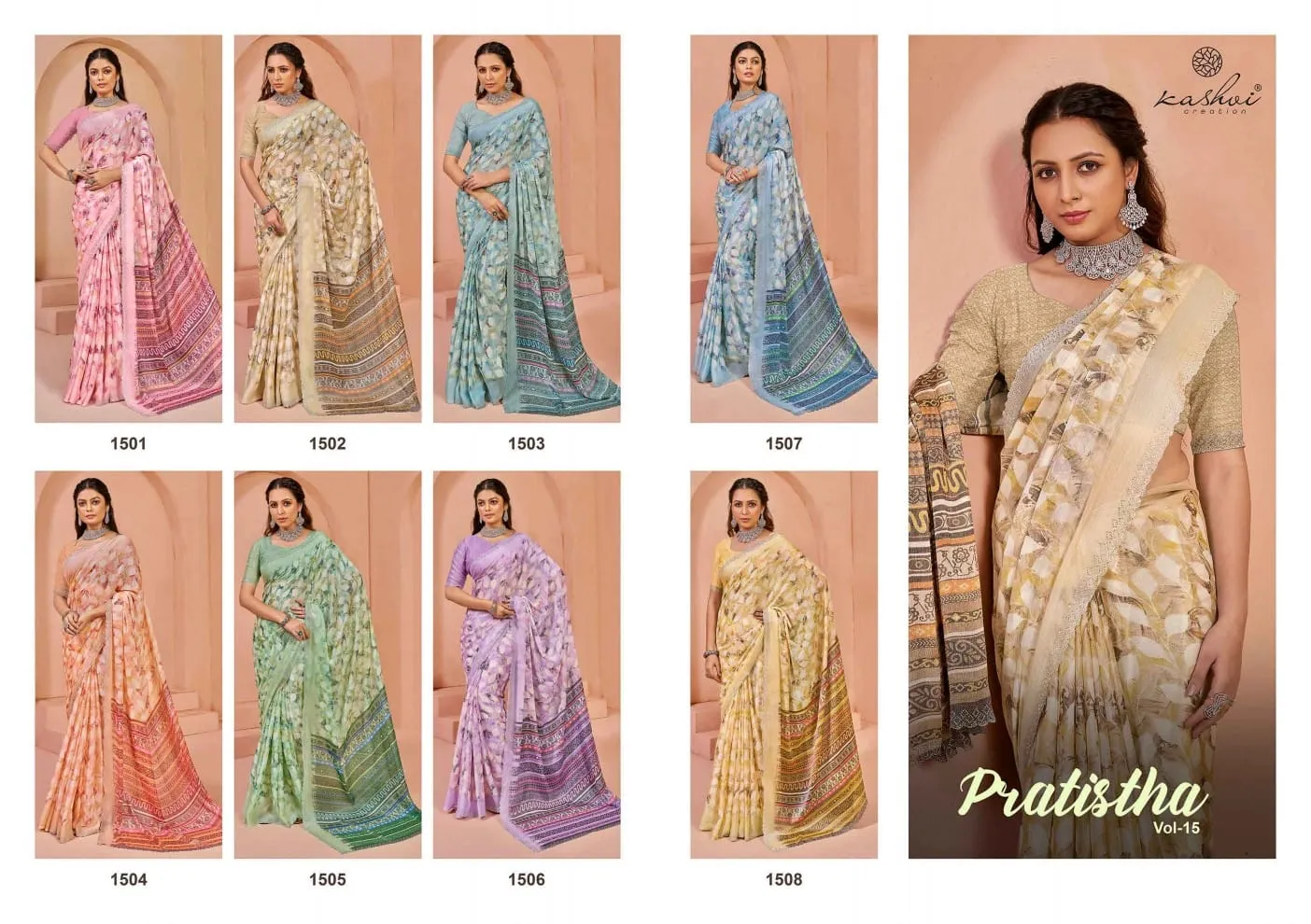 Printed Brasso Saree Pratishtha Vol 15 - Image 4