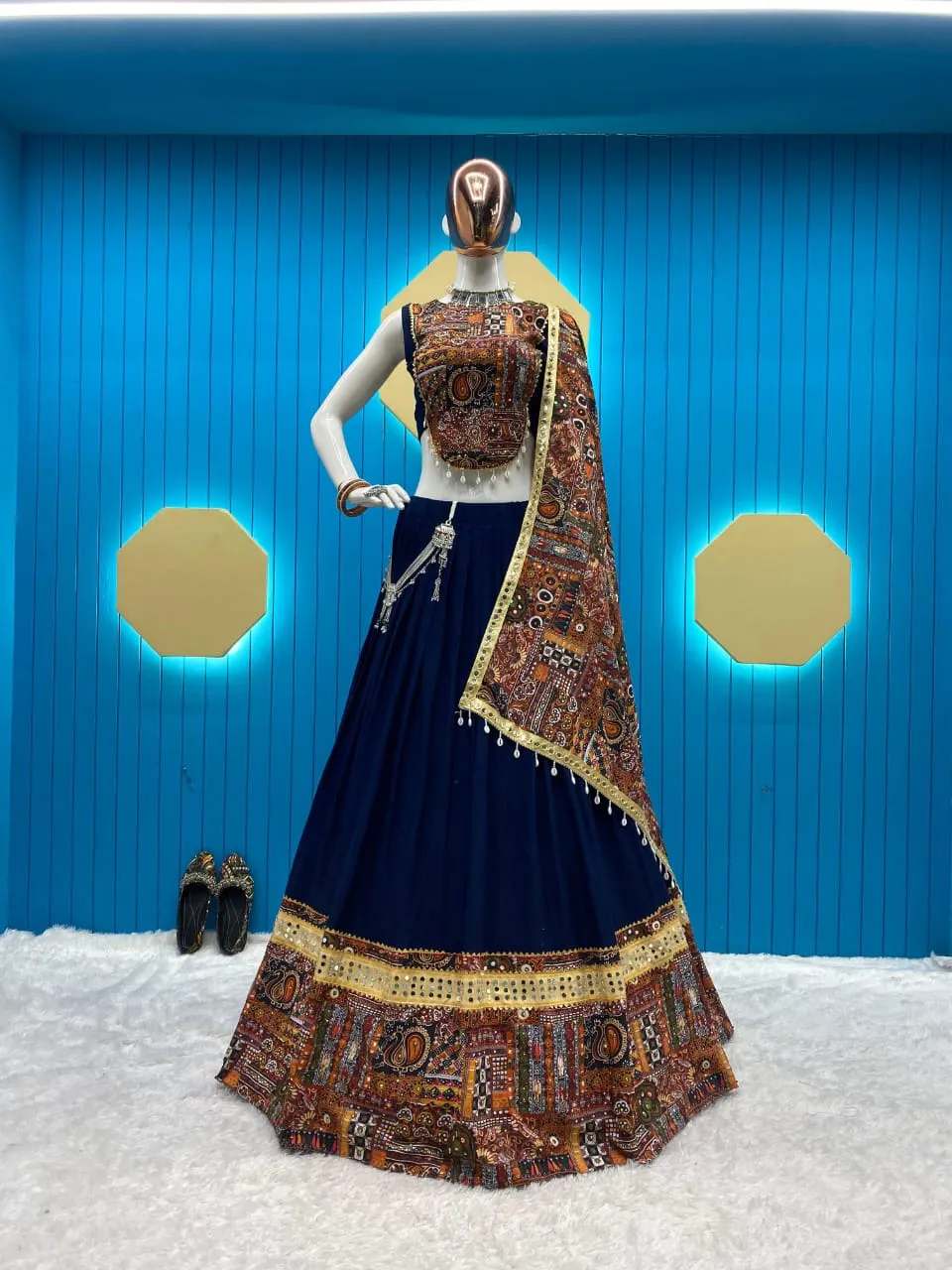 Printed Fashionable Ghaghra Choli For Navratri 2024 - Image 2