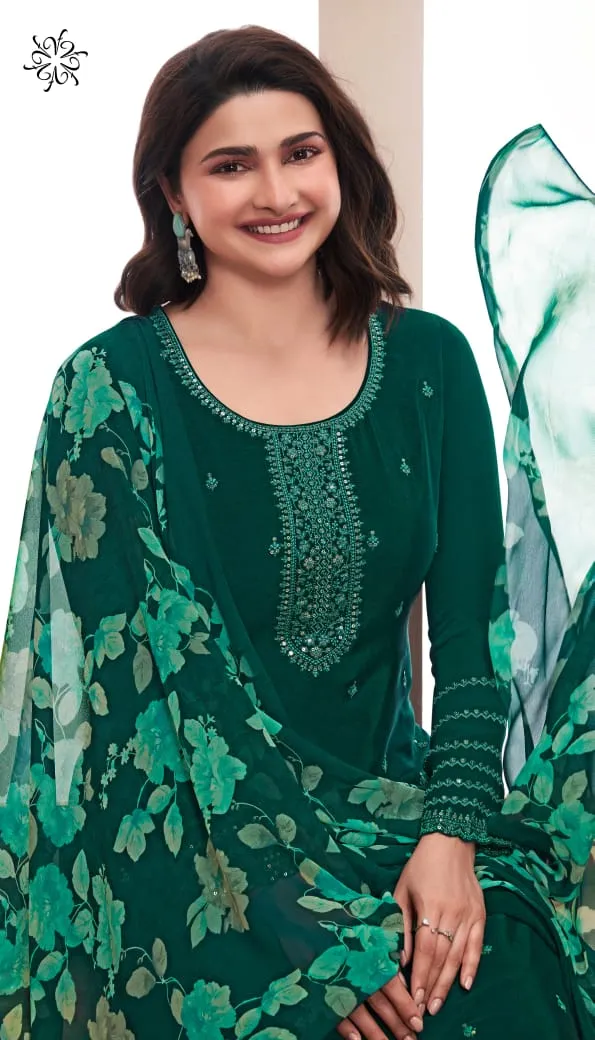 Pure Crepe With Heavy Embroidery Straight Ethnic Suit Silkina Royal Crepe 46