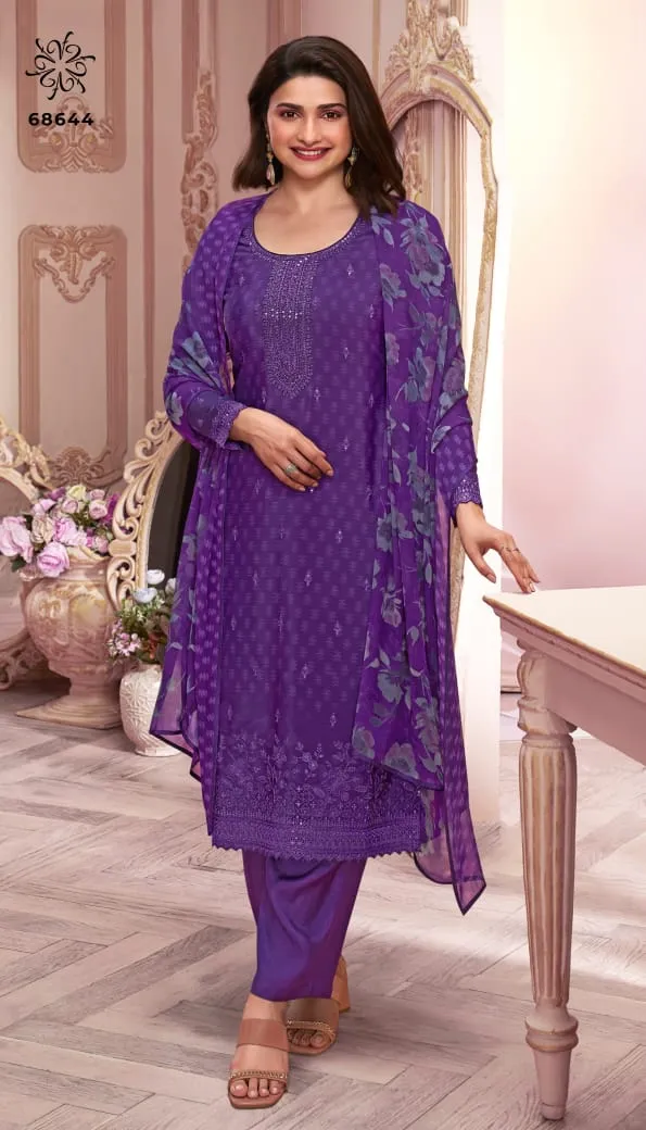 Pure Crepe With Heavy Embroidery Straight Ethnic Suit Silkina Royal Crepe 46 - Image 4