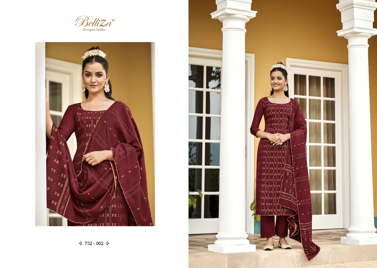 Pure Silk Jacquard With Sequence Work Ethnic Suits Belliza Nimrat - Image 3