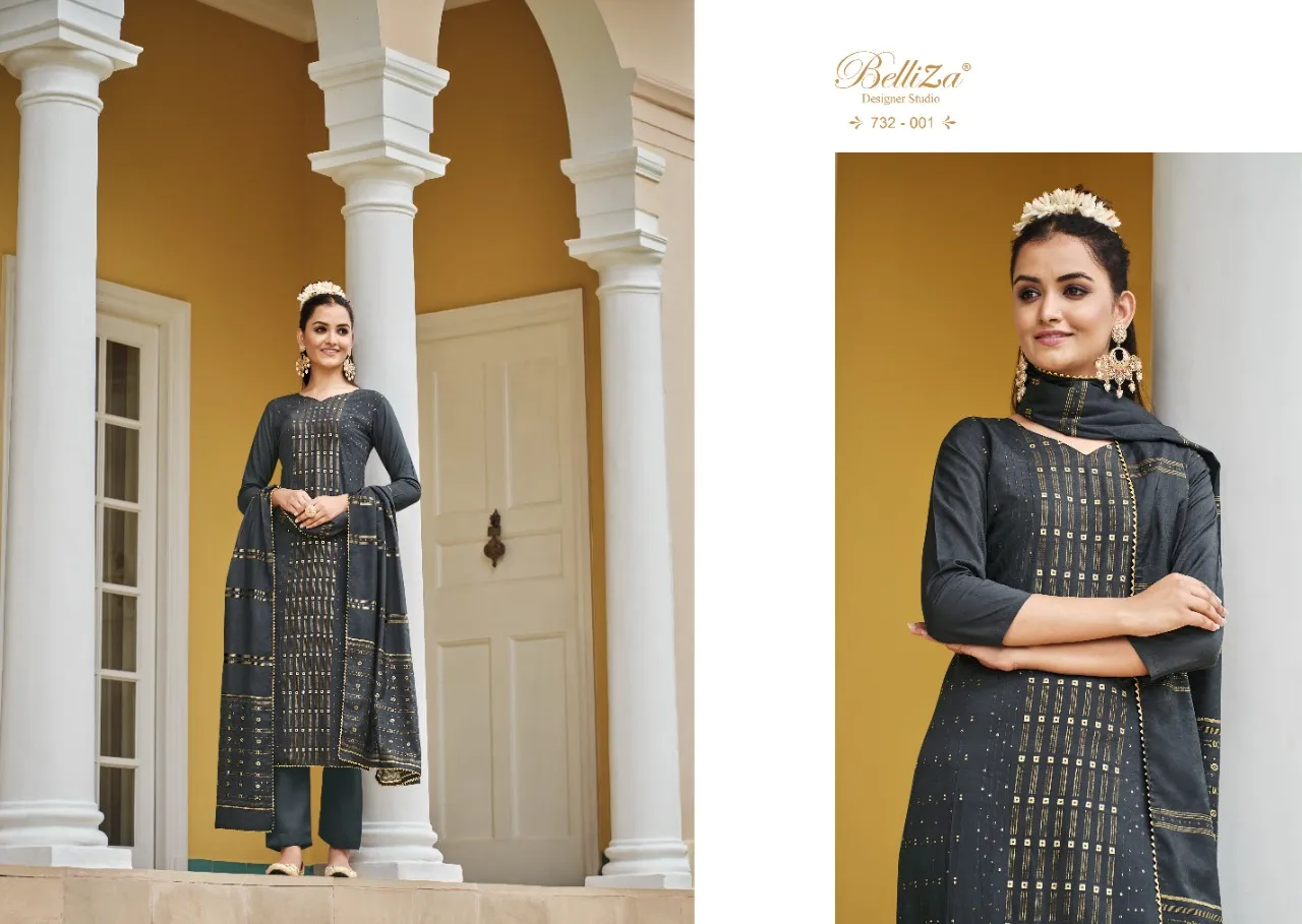 Pure Silk Jacquard With Sequence Work Ethnic Suits Belliza Nimrat - Image 6