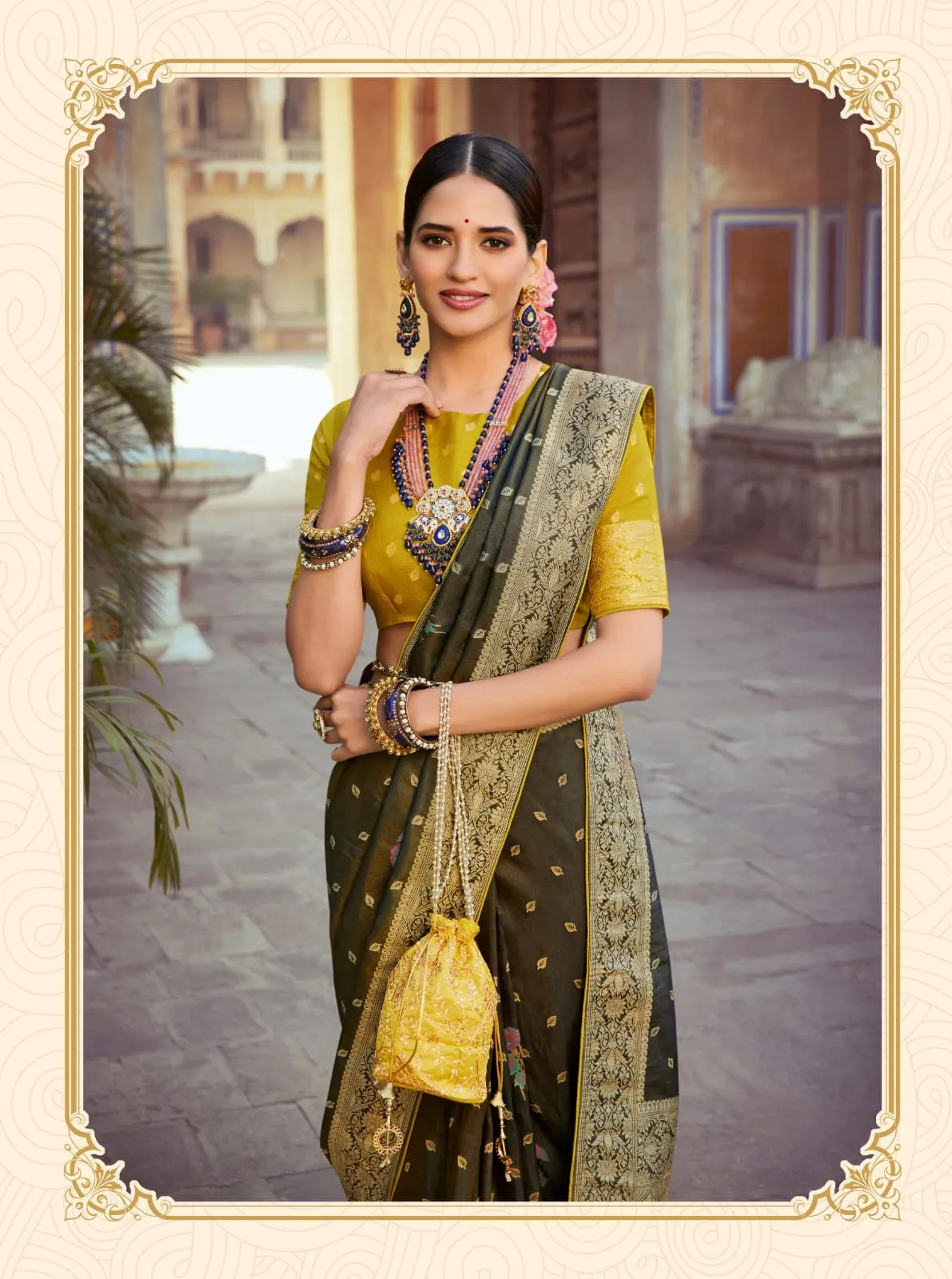 Pure Tissue Silk Wedding Wear Saree - Image 4