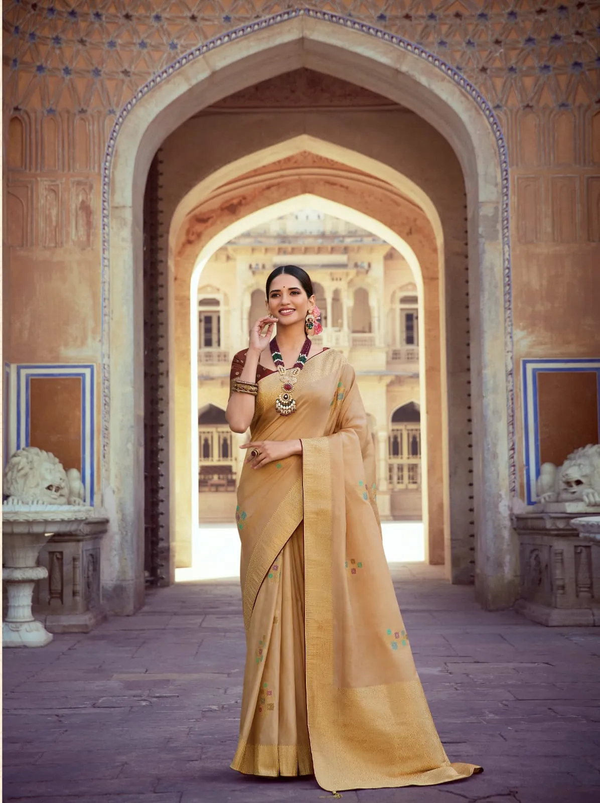 Pure Tissue Silk Wedding Wear Saree - Image 7