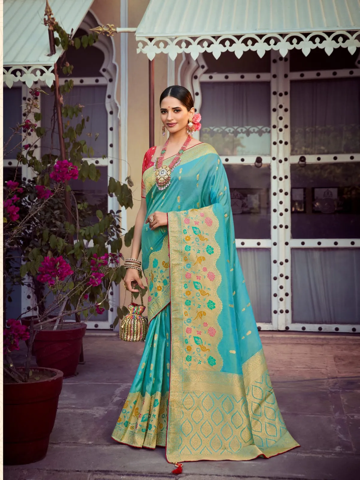 Pure Tissue Silk Wedding Wear Saree - Image 9