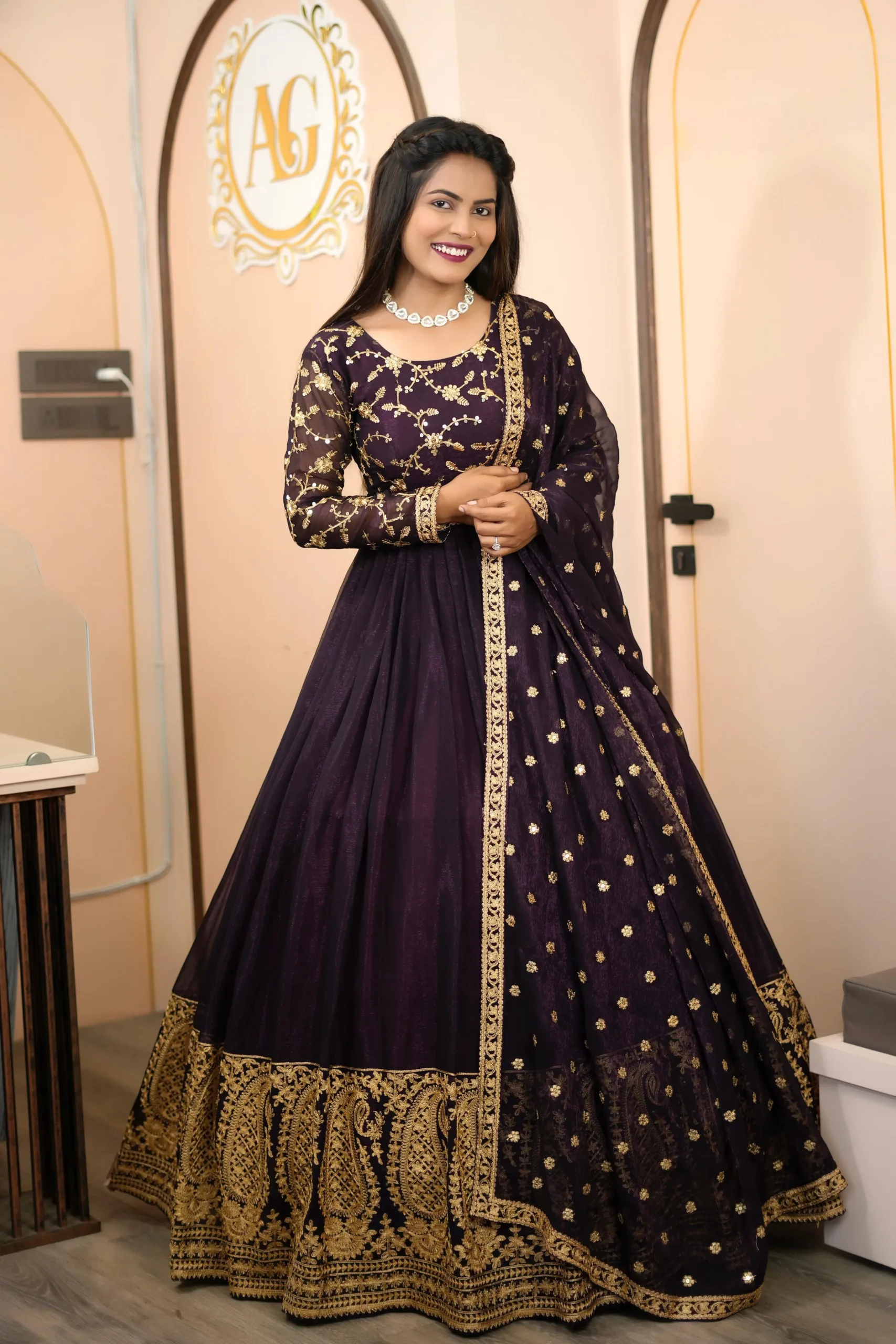 Readymade Fancy Ethnic Dupatta Gown