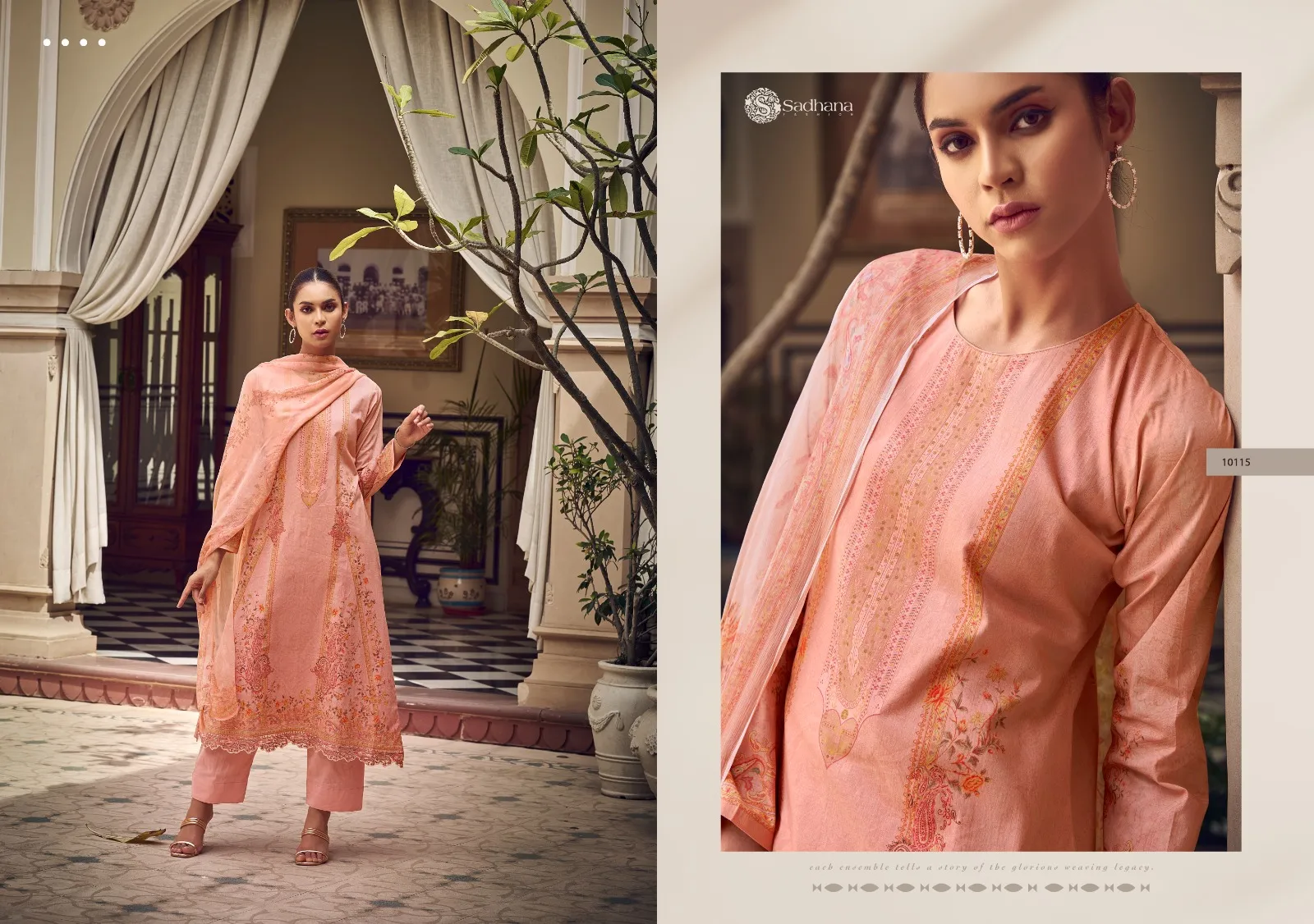 Sandhana Fashion Zaira Lawn Cotton Wholesale Salwar Suit With Fancy Work - Image 4