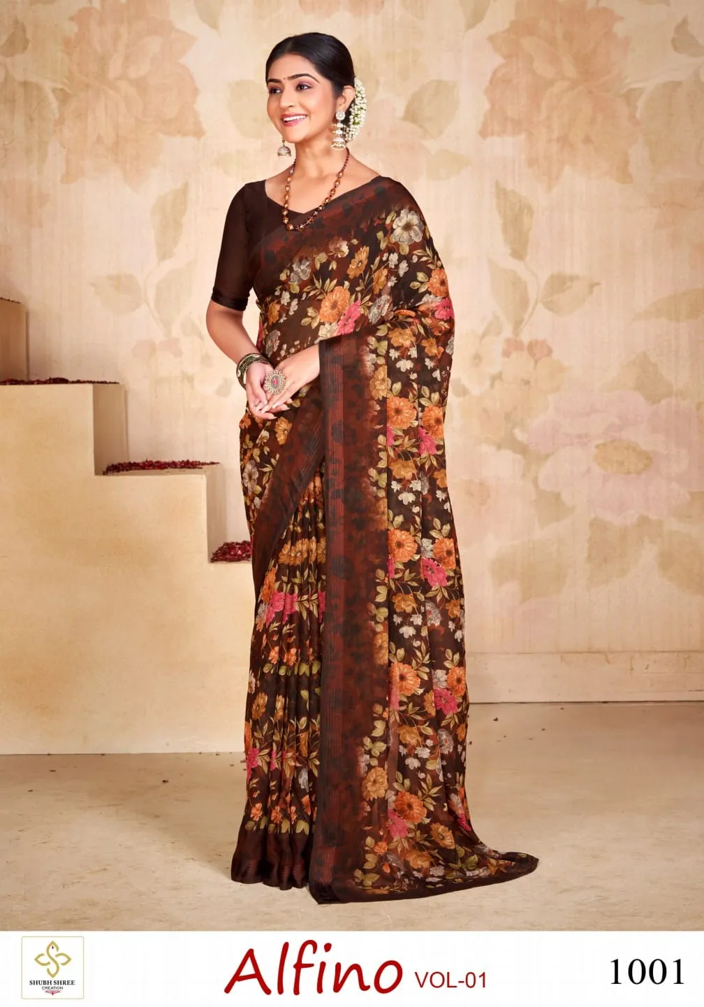 Satin Patta Saree Alfino vol 1