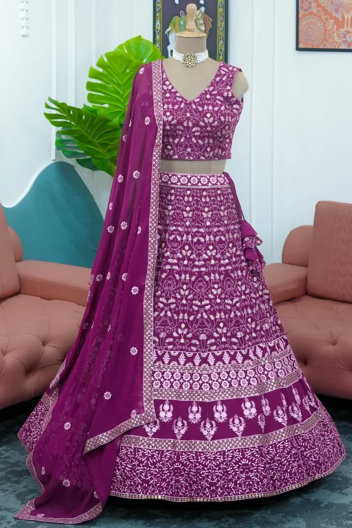 Sequnce Work Party Wear Lehenga Choli Replica