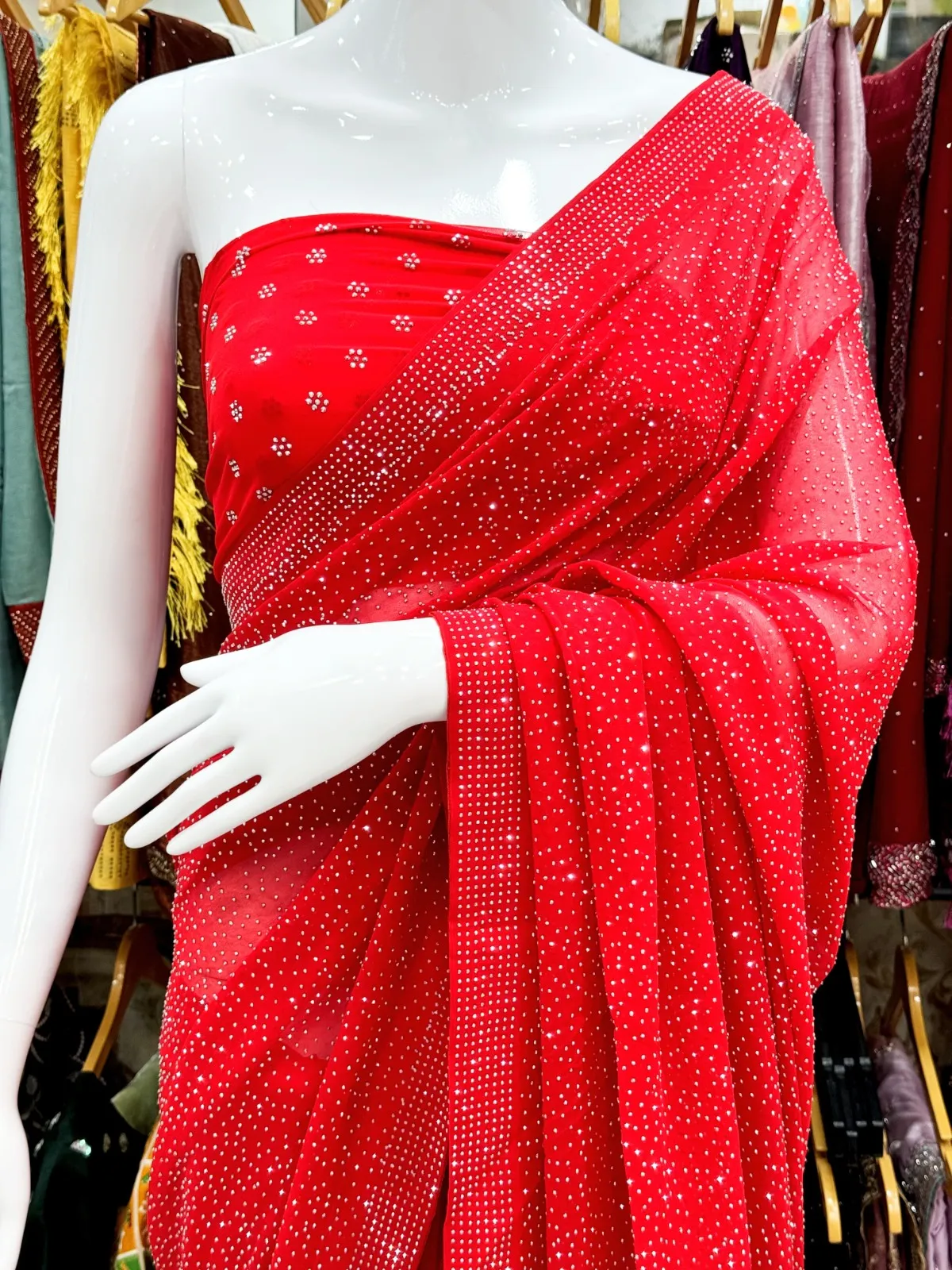 Swarovski Work Festive Wear Saree 3385