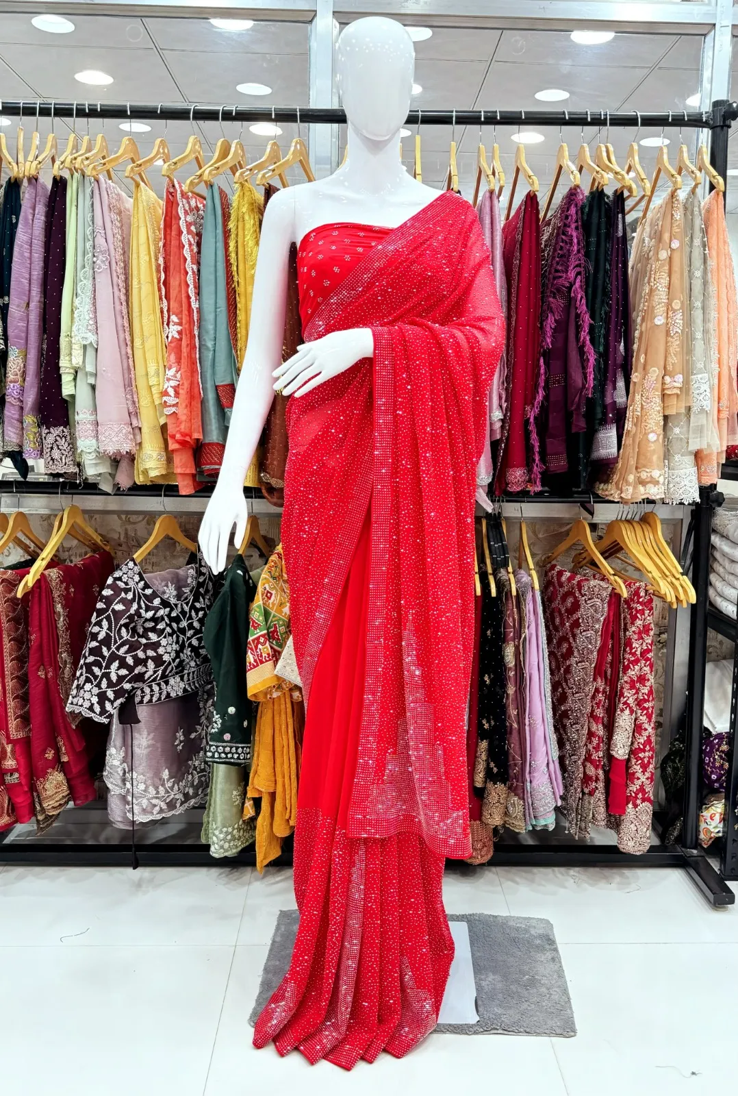 Swarovski Work Festive Wear Saree 3385 - Image 5