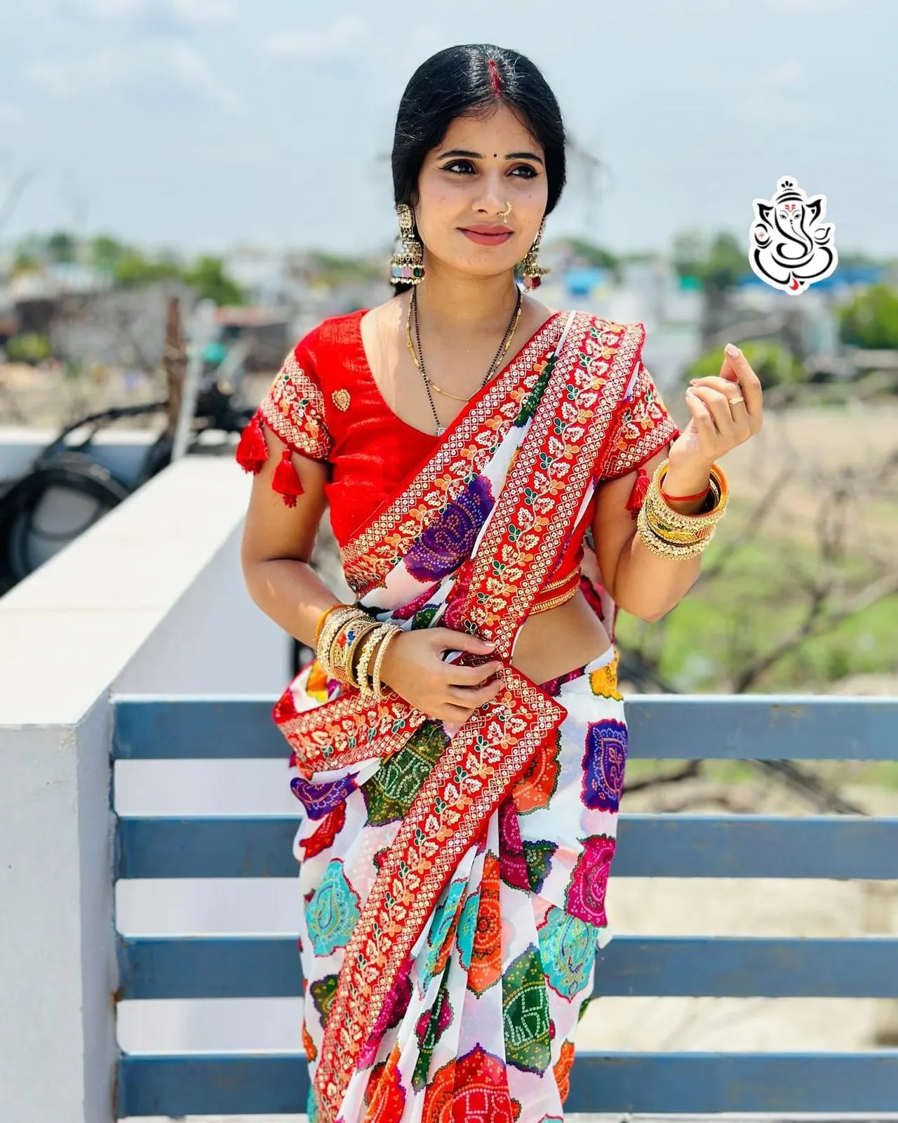 Traditional Georgette Bandhej Printed Ethnic Saree