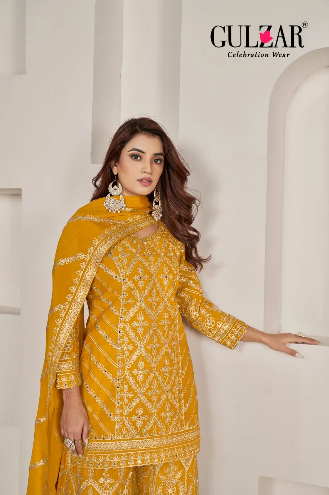 Wedding Wear Big Size Sharara Suit Gulzar Gotakari