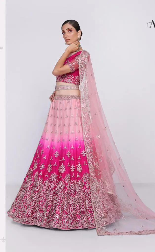 Wedding Wear Bridal Lehenga Choli Double Shaded