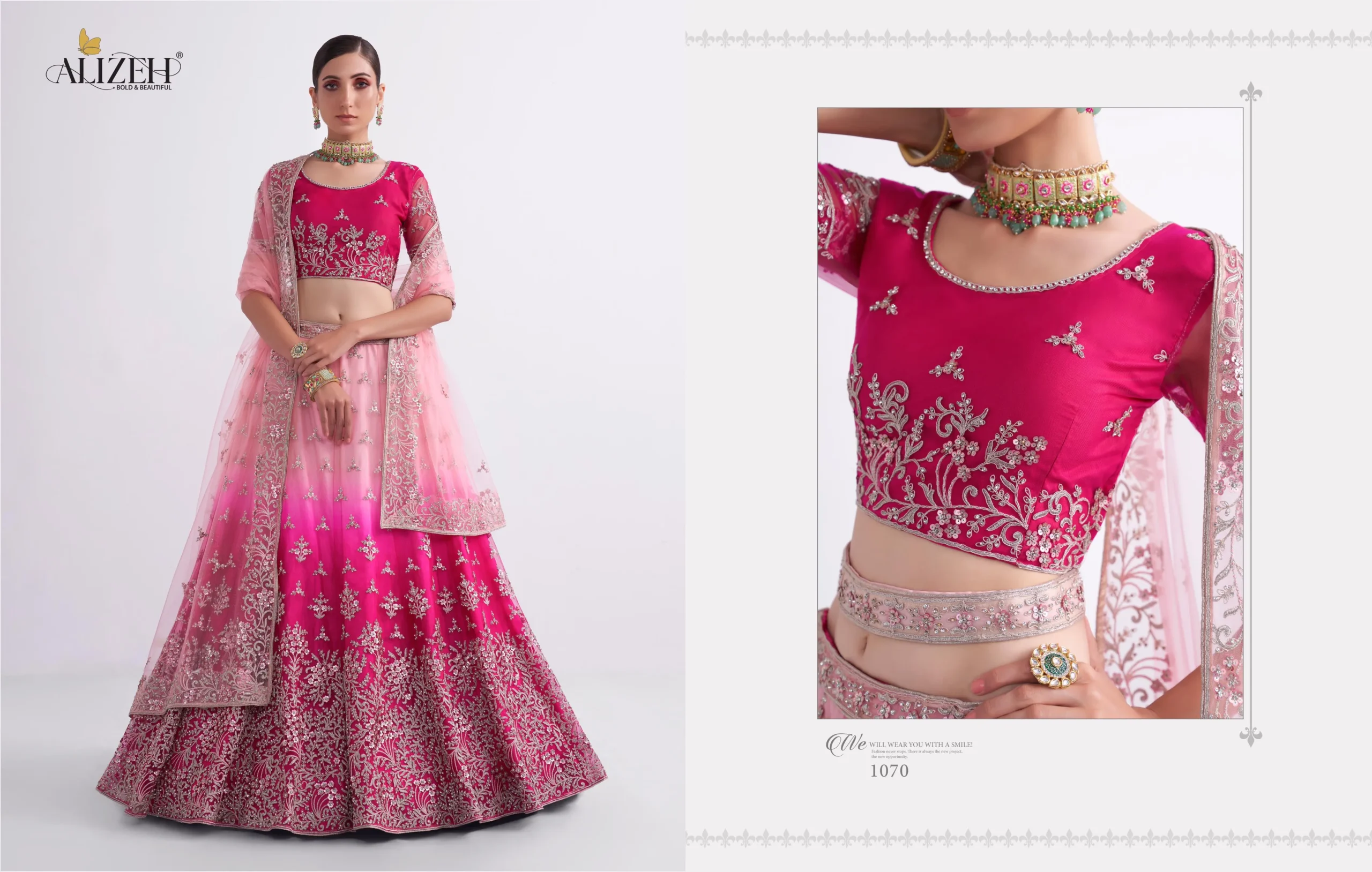 Wedding Wear Bridal Lehenga Choli Double Shaded - Image 2