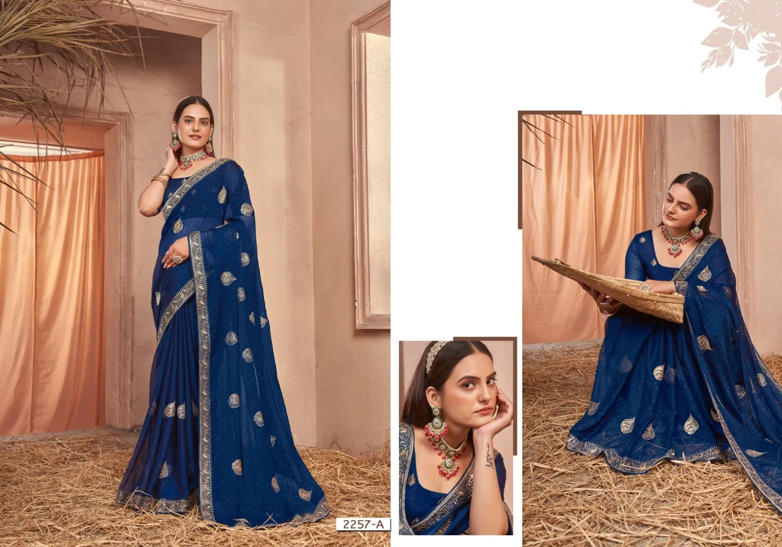 Wedding Wear Designer Chiffon Saree - Image 2