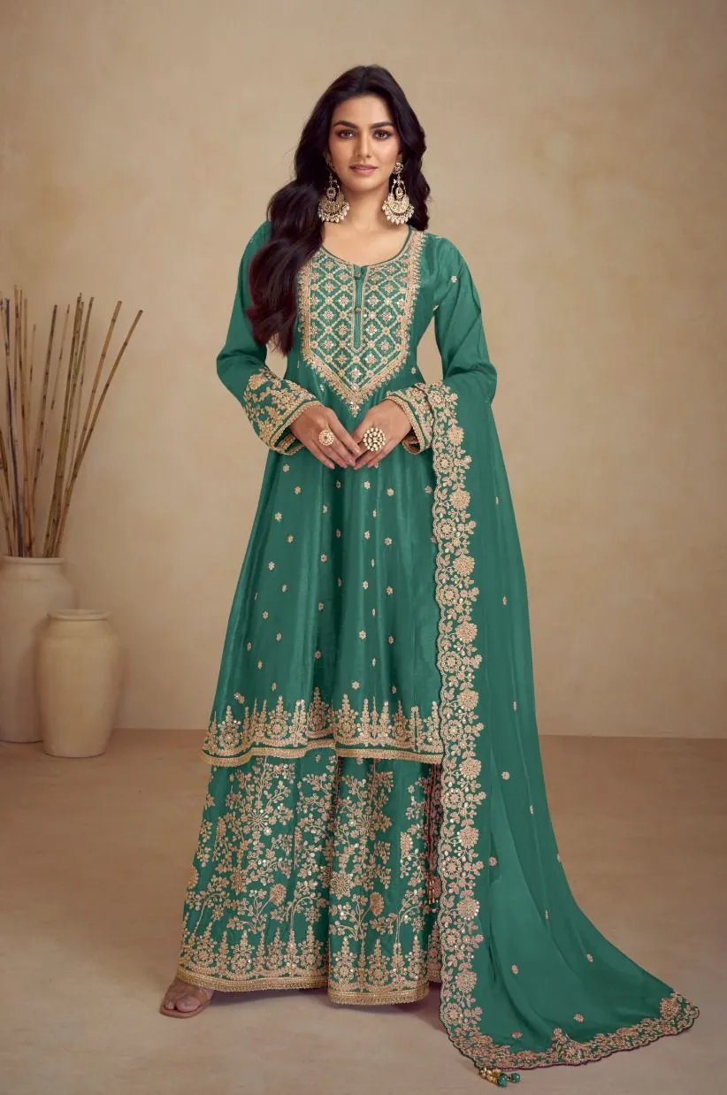 Wedding Wear Plazzo Suit - Image 2