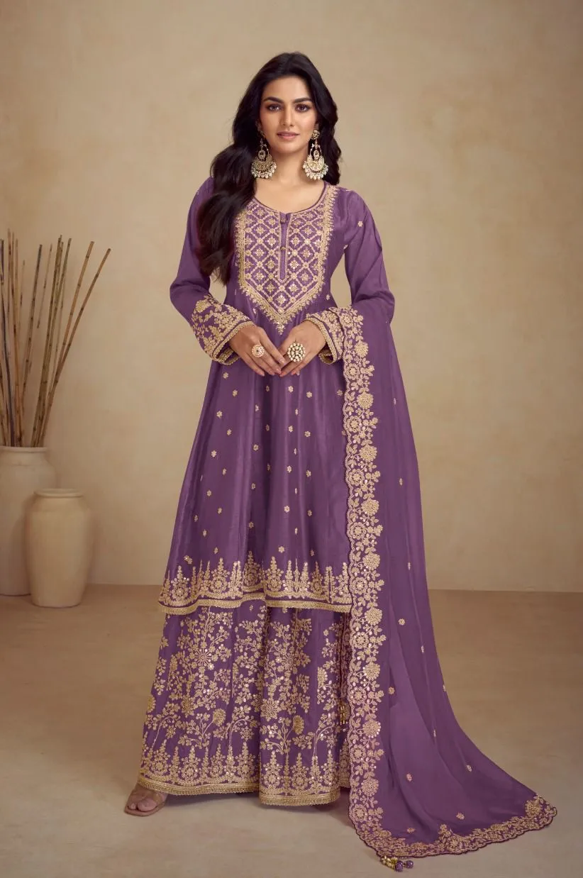 Wedding Wear Plazzo Suit - Image 3