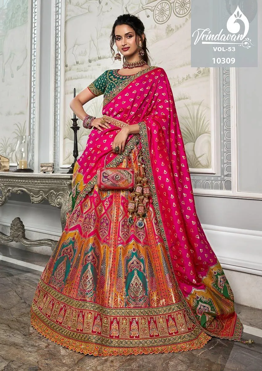 Banarasi Silk Wedding Lehenga Royal Vrindavan Vol 53