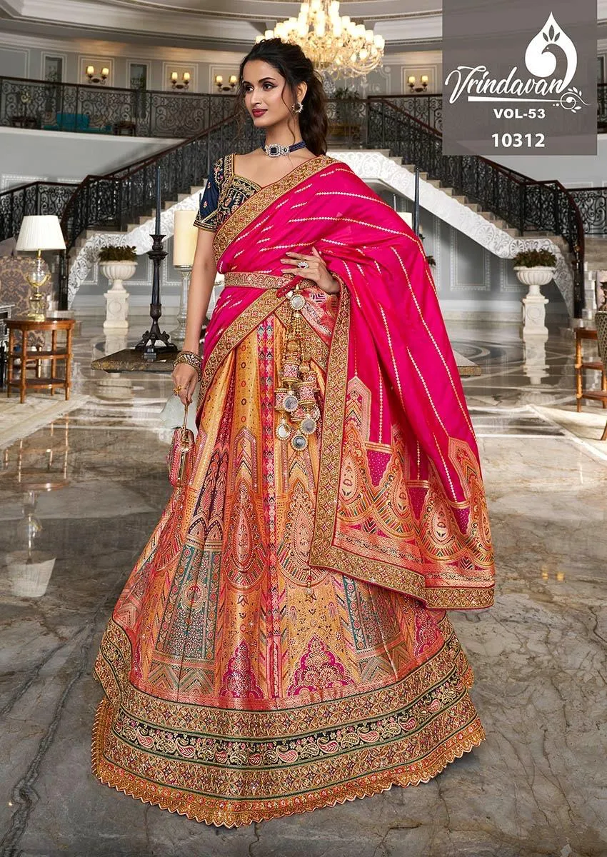 Banarasi Silk Wedding Lehenga Royal Vrindavan Vol 53 - Image 2