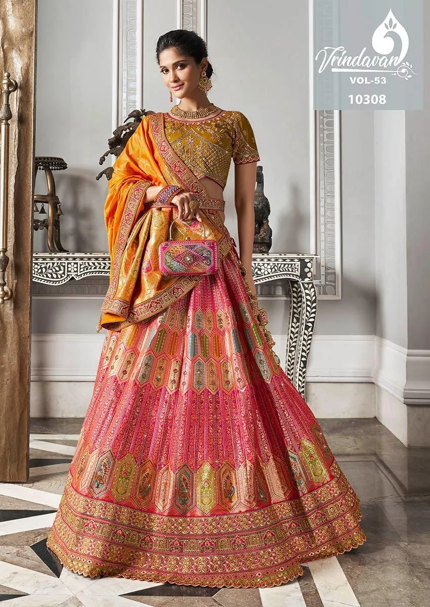 Banarasi Silk Wedding Lehenga Royal Vrindavan Vol 53 - Image 7
