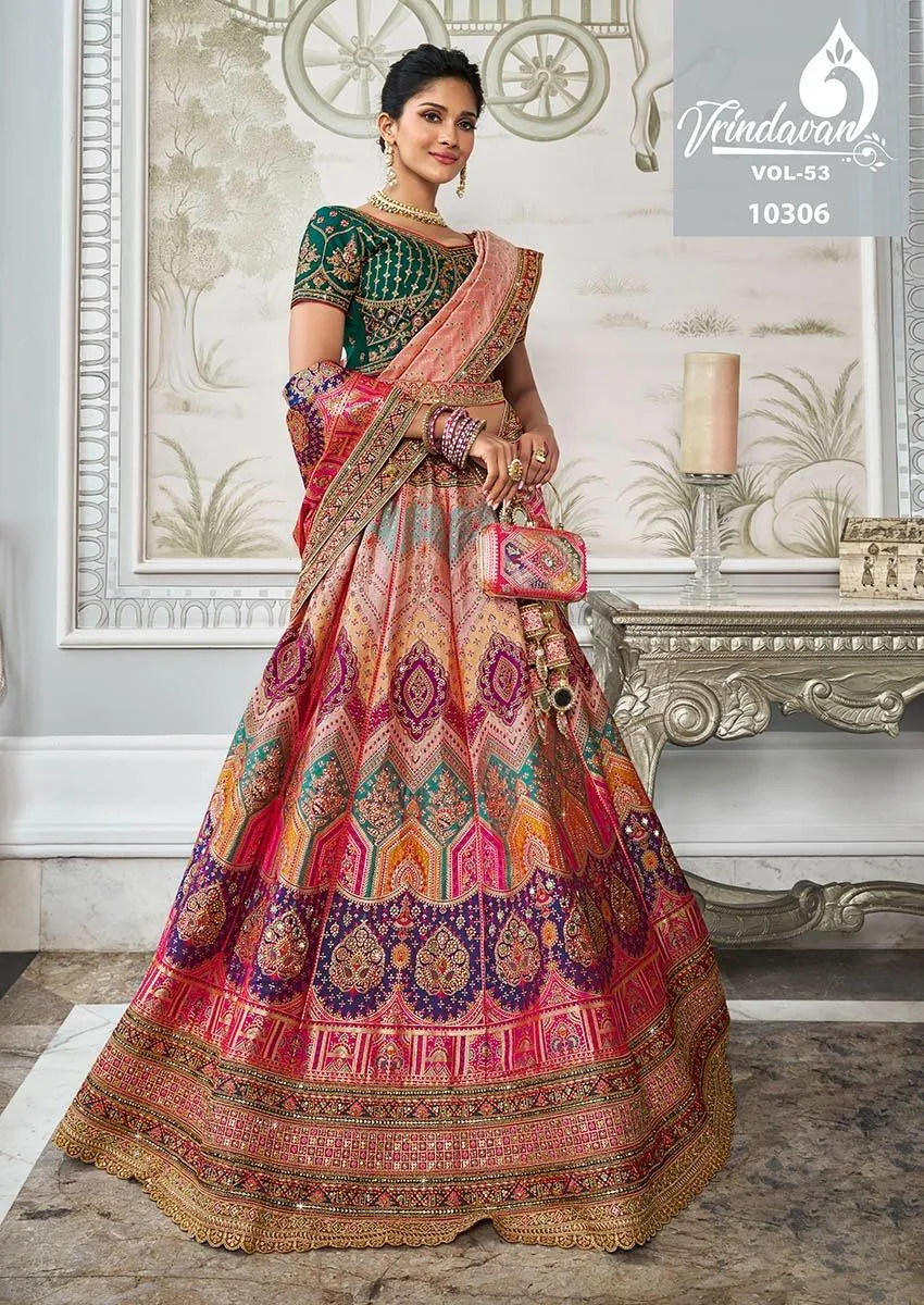 Banarasi Silk Wedding Lehenga Royal Vrindavan Vol 53 - Image 8