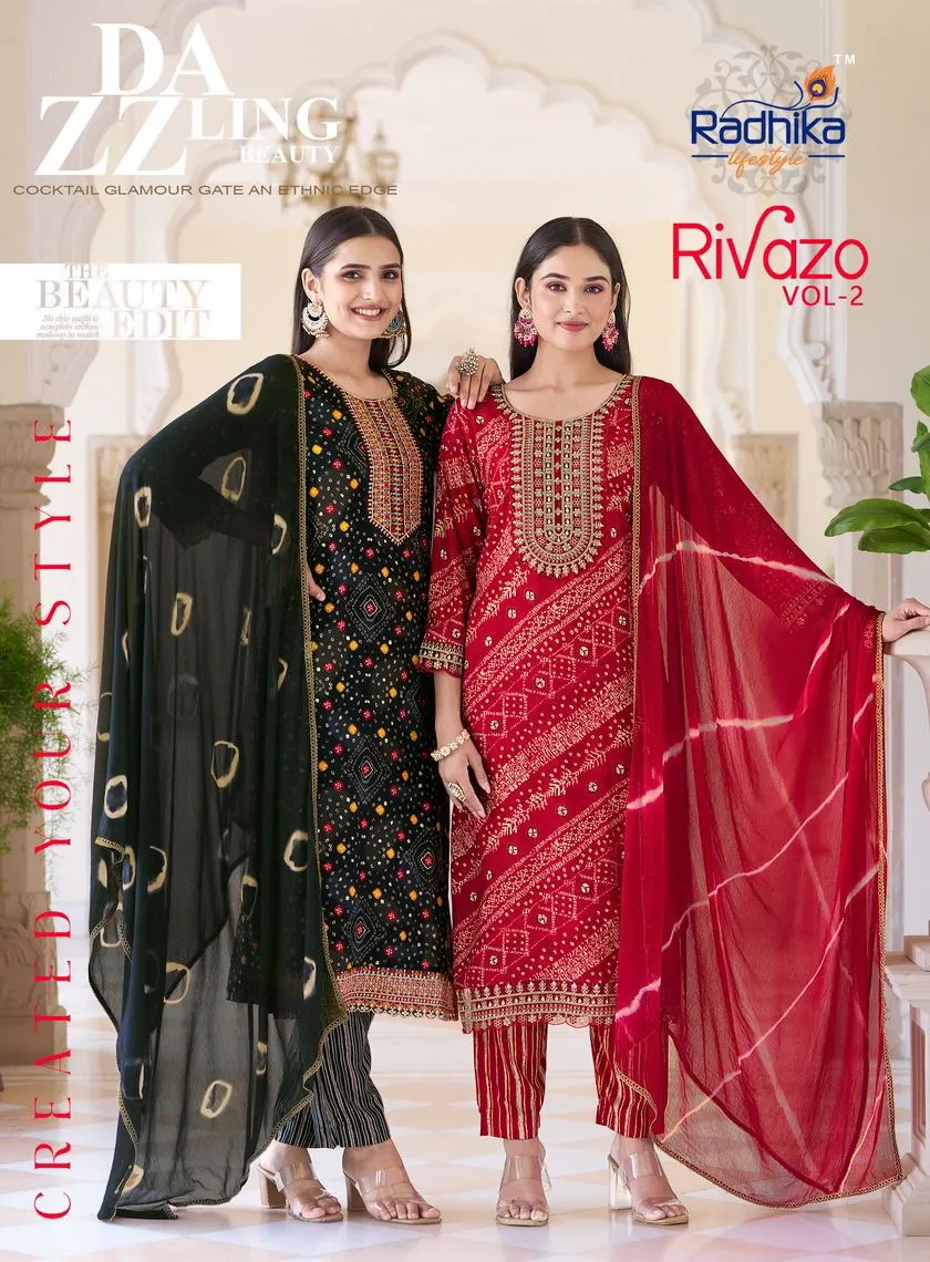 Bandhni Printed Ethnic Kurti Dupatta Set Radhika Life Style Rivazo Vol-2