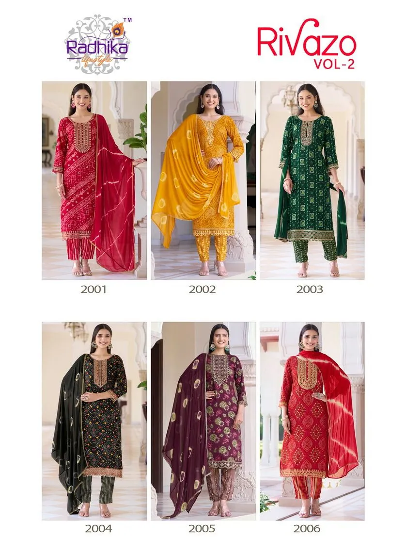 Bandhni Printed Ethnic Kurti Dupatta Set Radhika Life Style Rivazo Vol-2 - Image 2