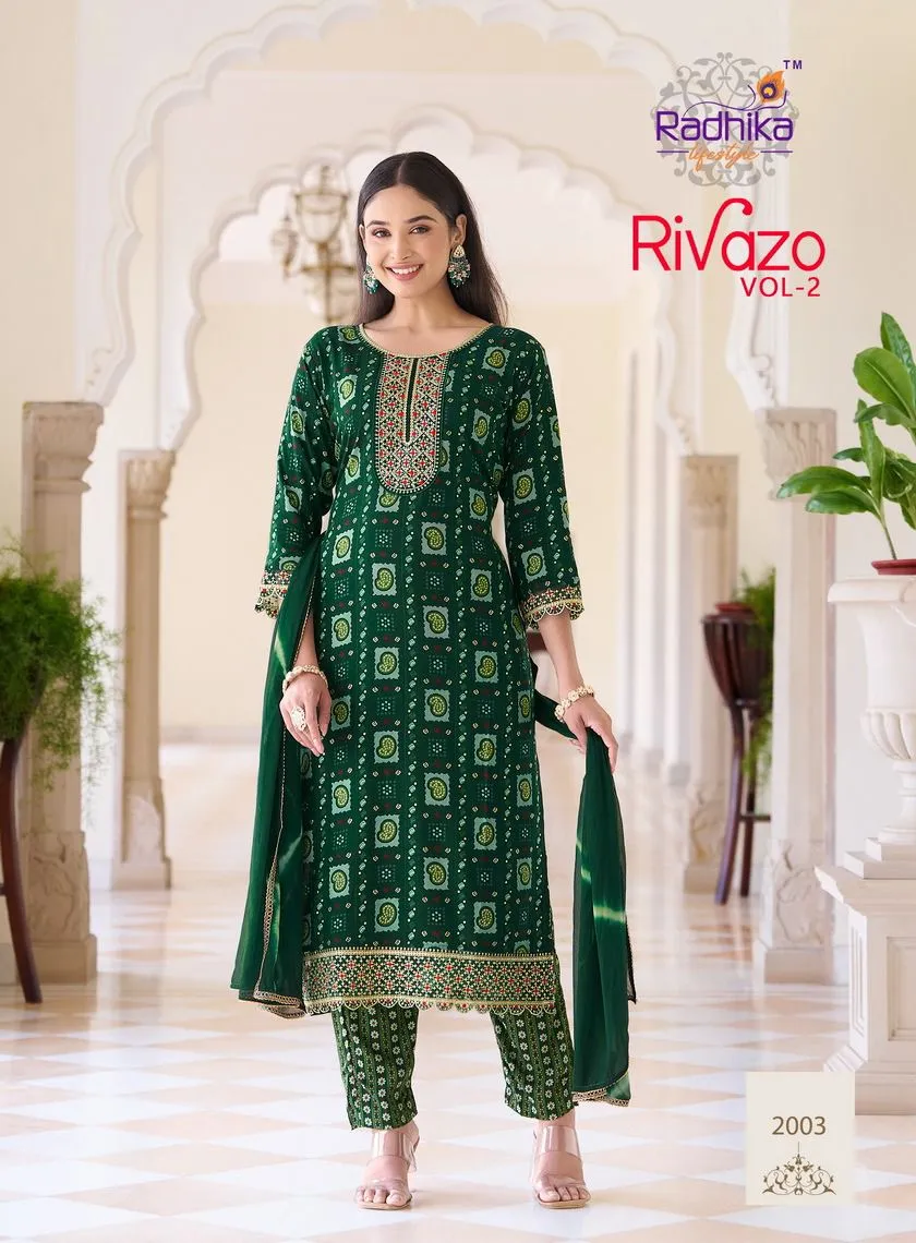 Bandhni Printed Ethnic Kurti Dupatta Set Radhika Life Style Rivazo Vol-2 - Image 3