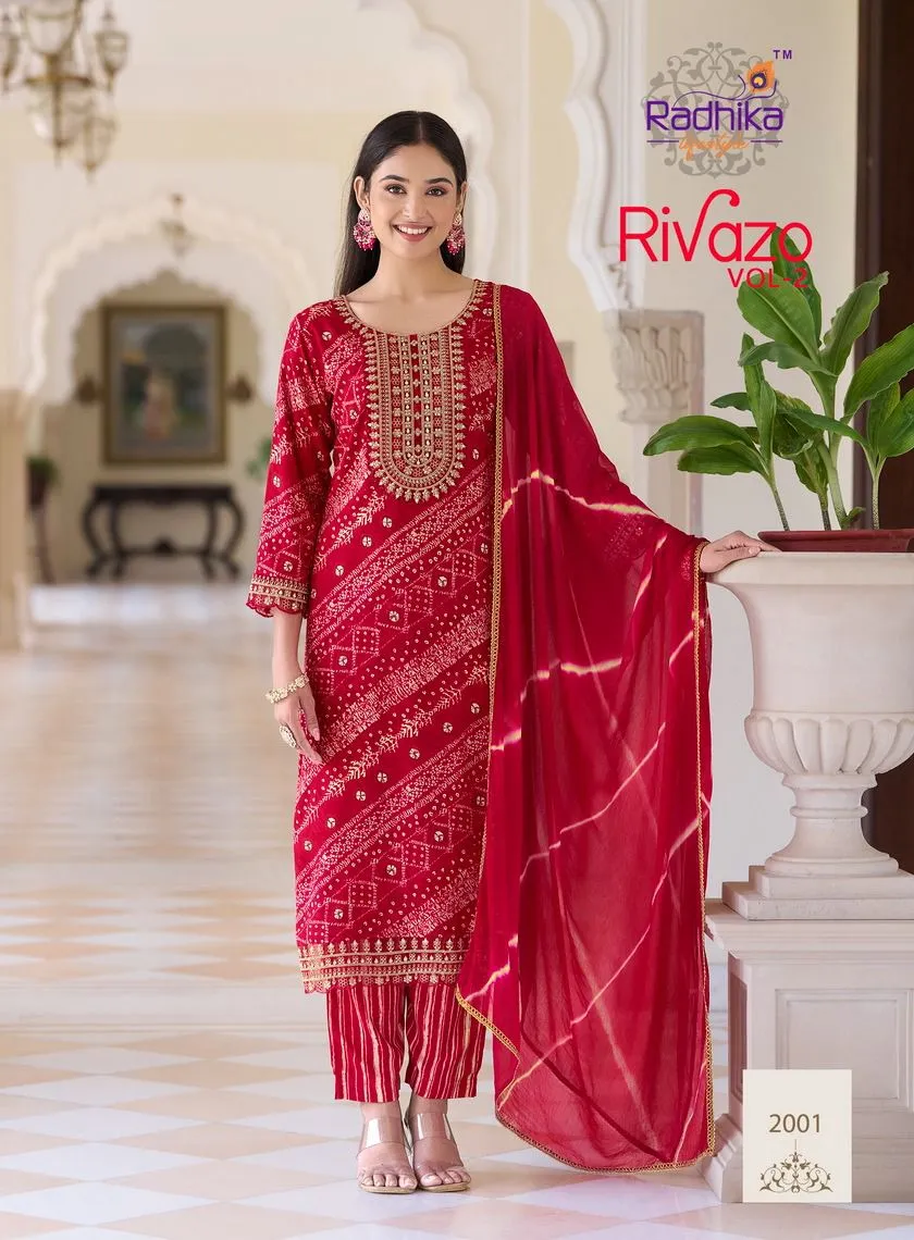 Bandhni Printed Ethnic Kurti Dupatta Set Radhika Life Style Rivazo Vol-2 - Image 4