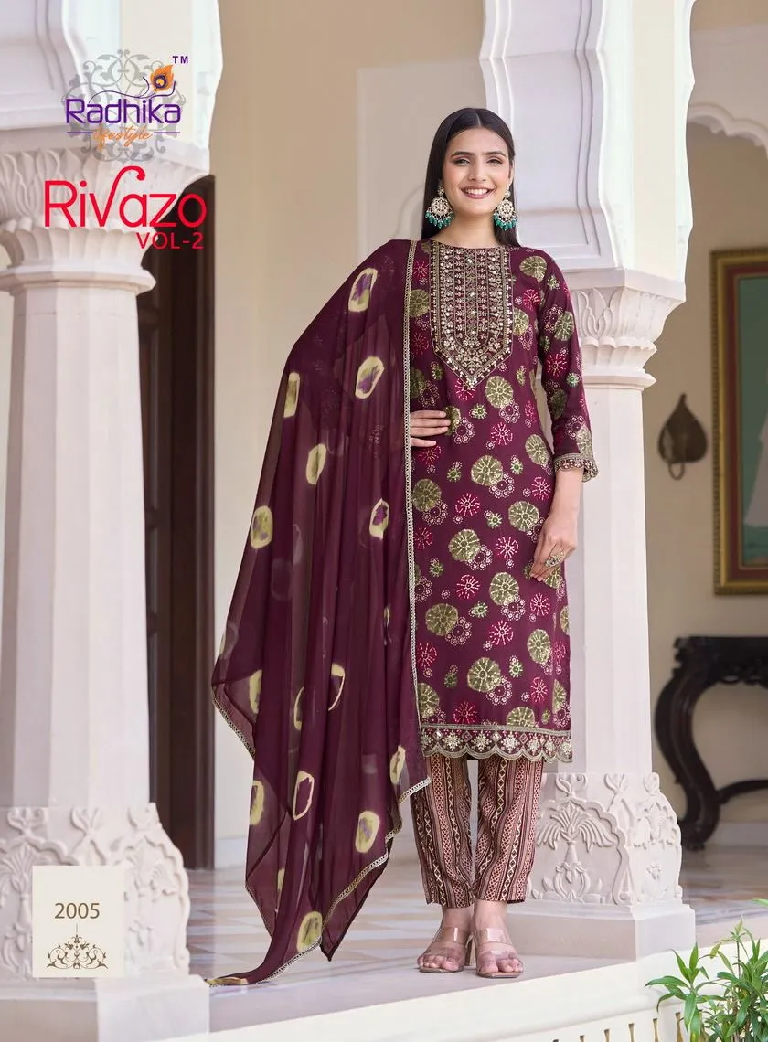 Bandhni Printed Ethnic Kurti Dupatta Set Radhika Life Style Rivazo Vol-2 - Image 6