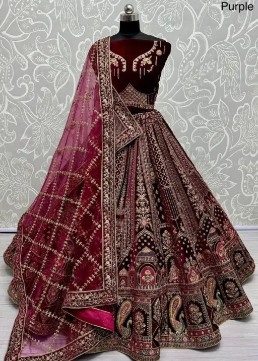 Bridal Red Lehenga Choli With Dubble Dupatta 2763