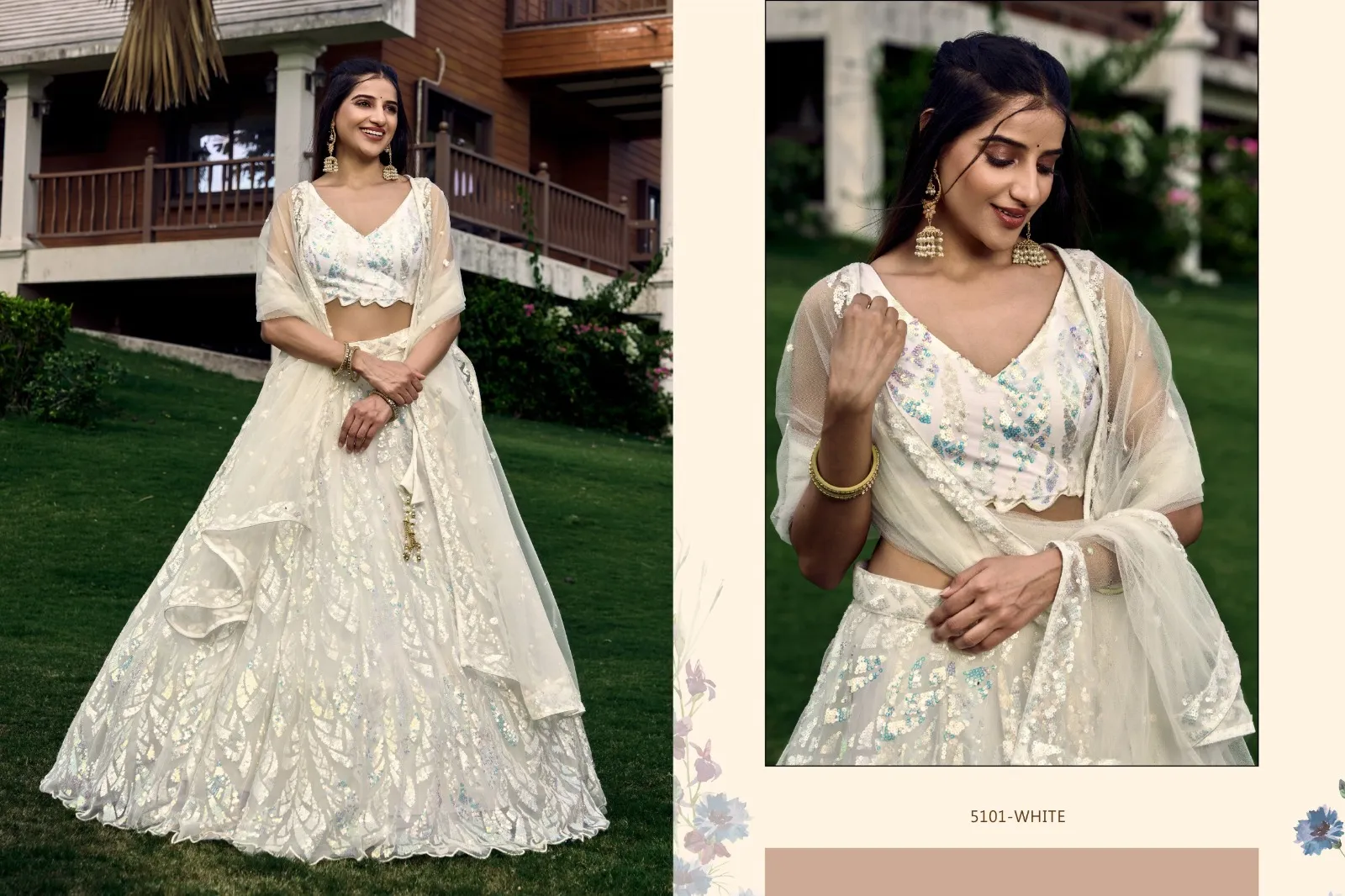Brides Maid Lehenga Choli With Multi Sequence - Image 4