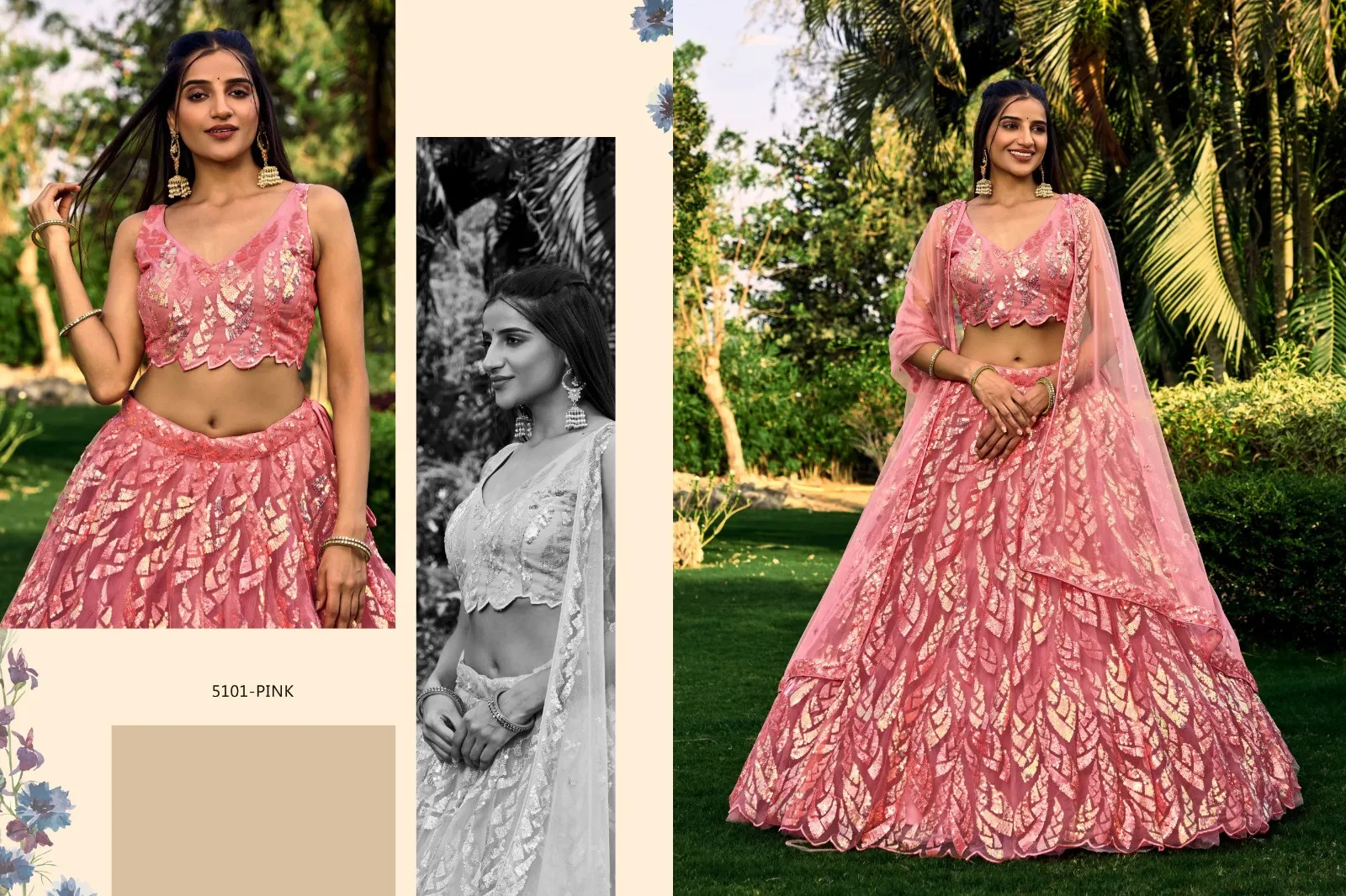 Brides Maid Lehenga Choli With Multi Sequence - Image 6