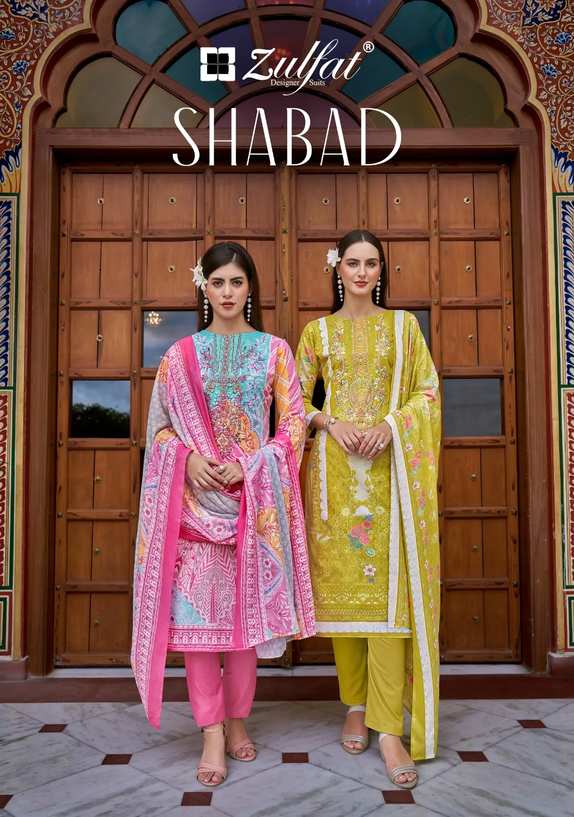 Cotton Embroidered Suits Shabad Zulfat