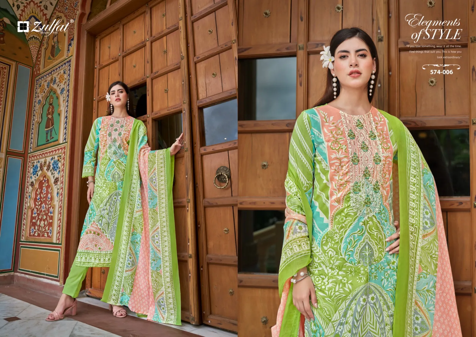 Cotton Embroidered Suits Shabad Zulfat - Image 2