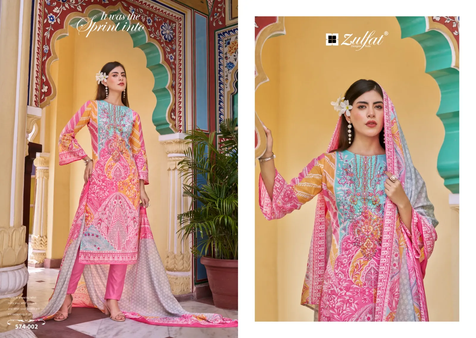 Cotton Embroidered Suits Shabad Zulfat - Image 3