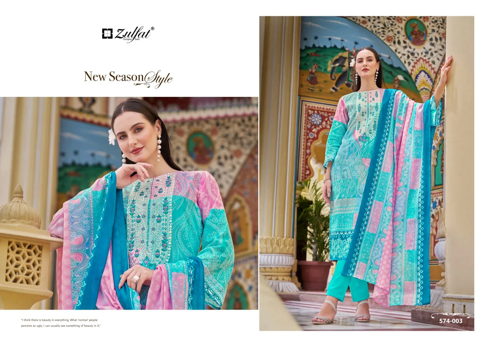 Cotton Embroidered Suits Shabad Zulfat - Image 4