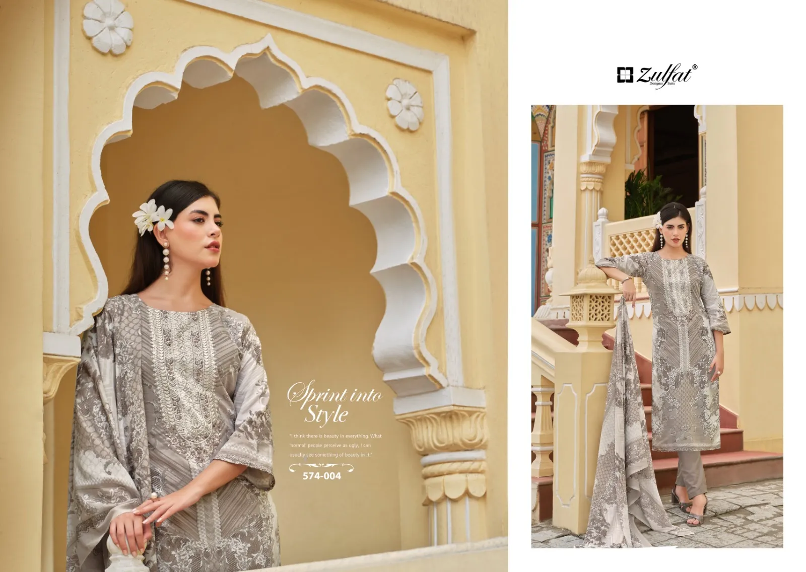 Cotton Embroidered Suits Shabad Zulfat - Image 6