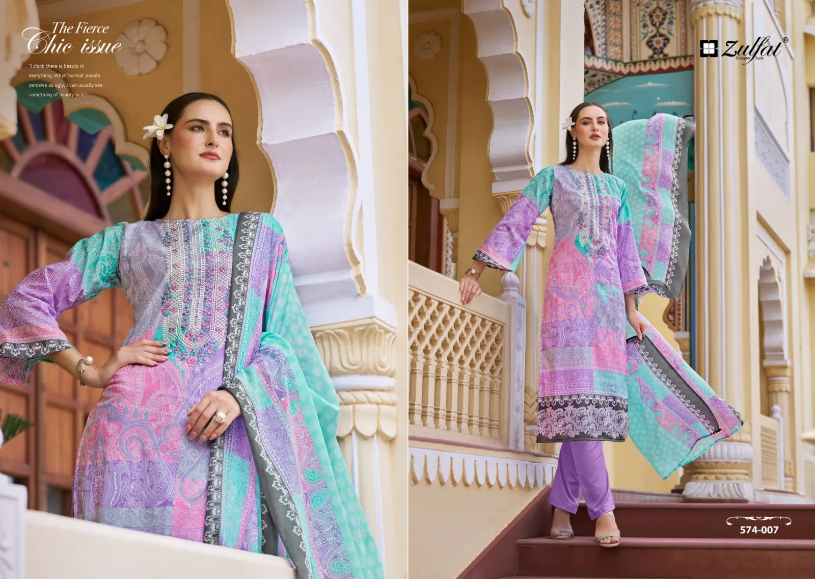 Cotton Embroidered Suits Shabad Zulfat - Image 7