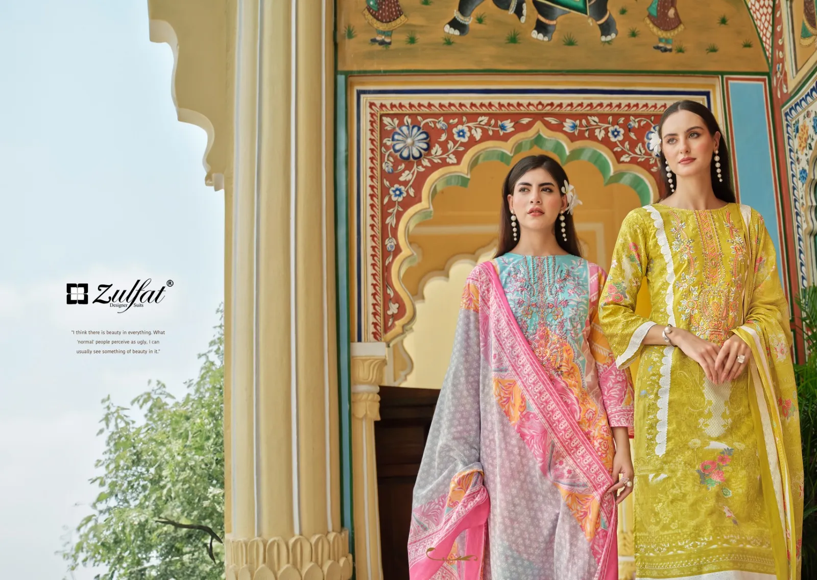 Cotton Embroidered Suits Shabad Zulfat - Image 8