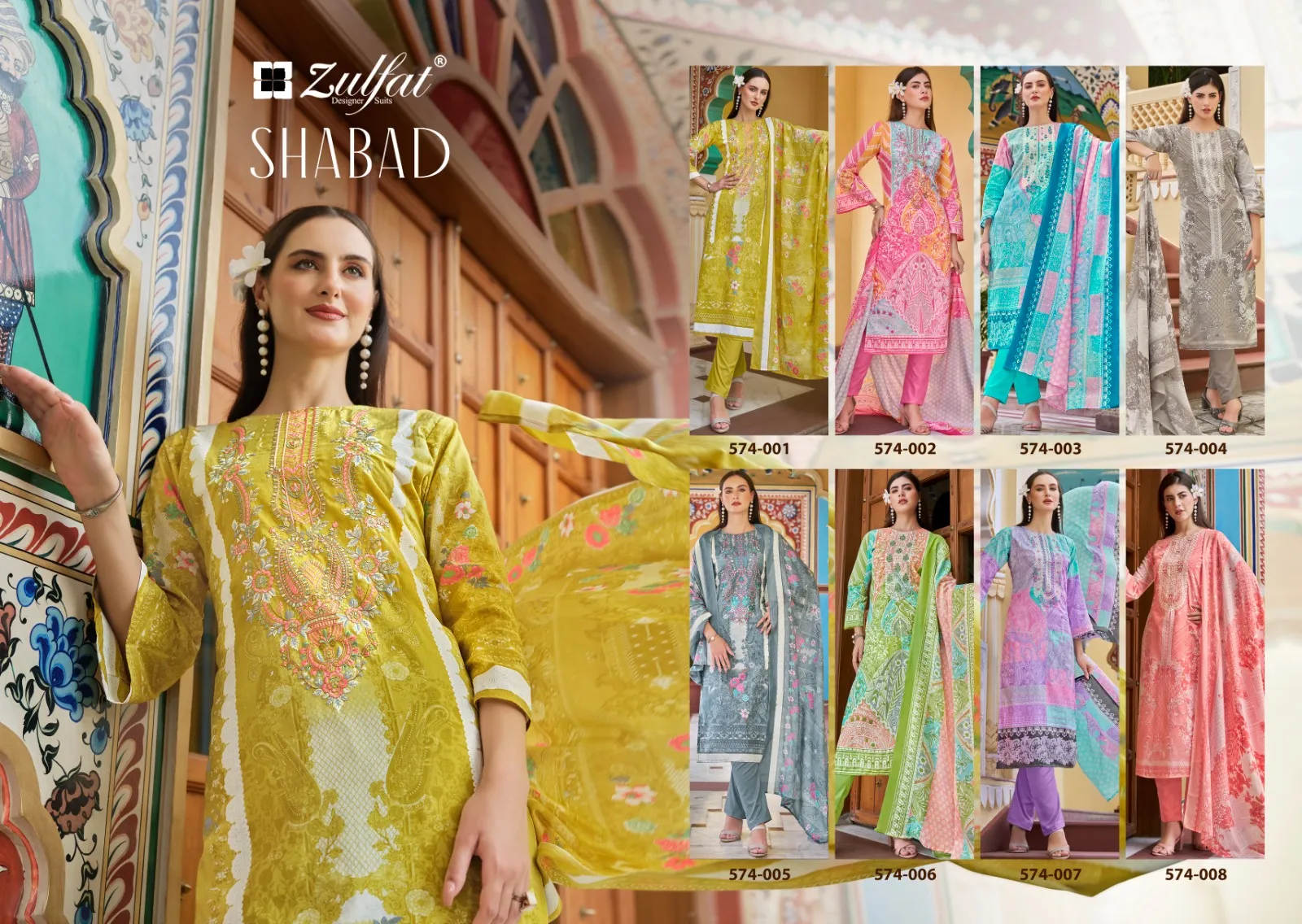 Cotton Embroidered Suits Shabad Zulfat - Image 9