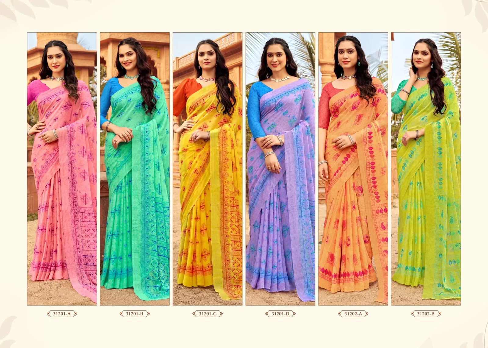 Daily Wear Chiffon Ethnic Saree Star Chiffon 151 - Image 10