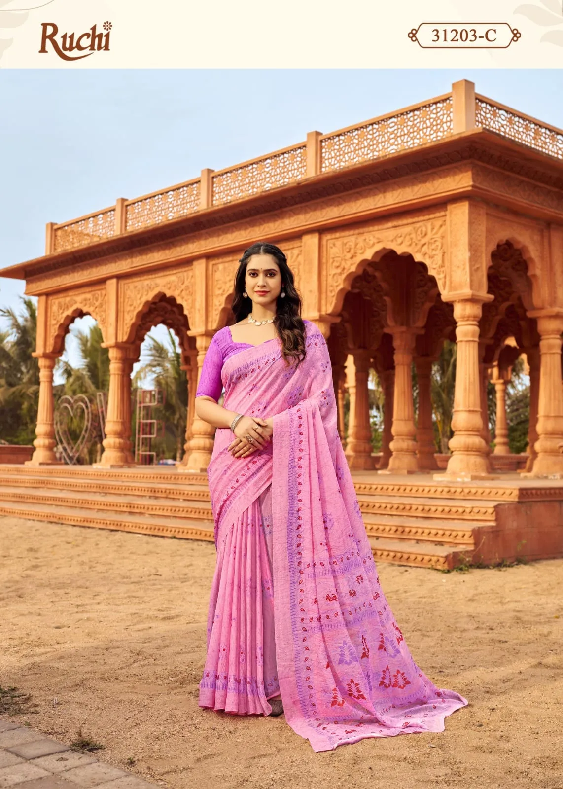 Daily Wear Chiffon Ethnic Saree Star Chiffon 151 - Image 4