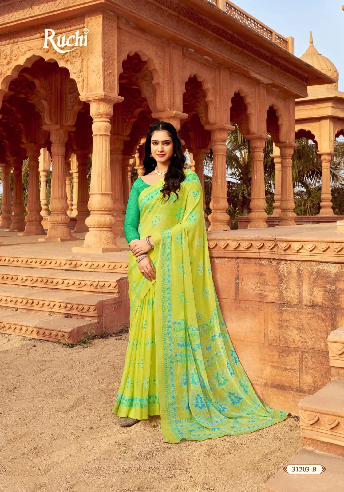Daily Wear Chiffon Ethnic Saree Star Chiffon 151 - Image 5