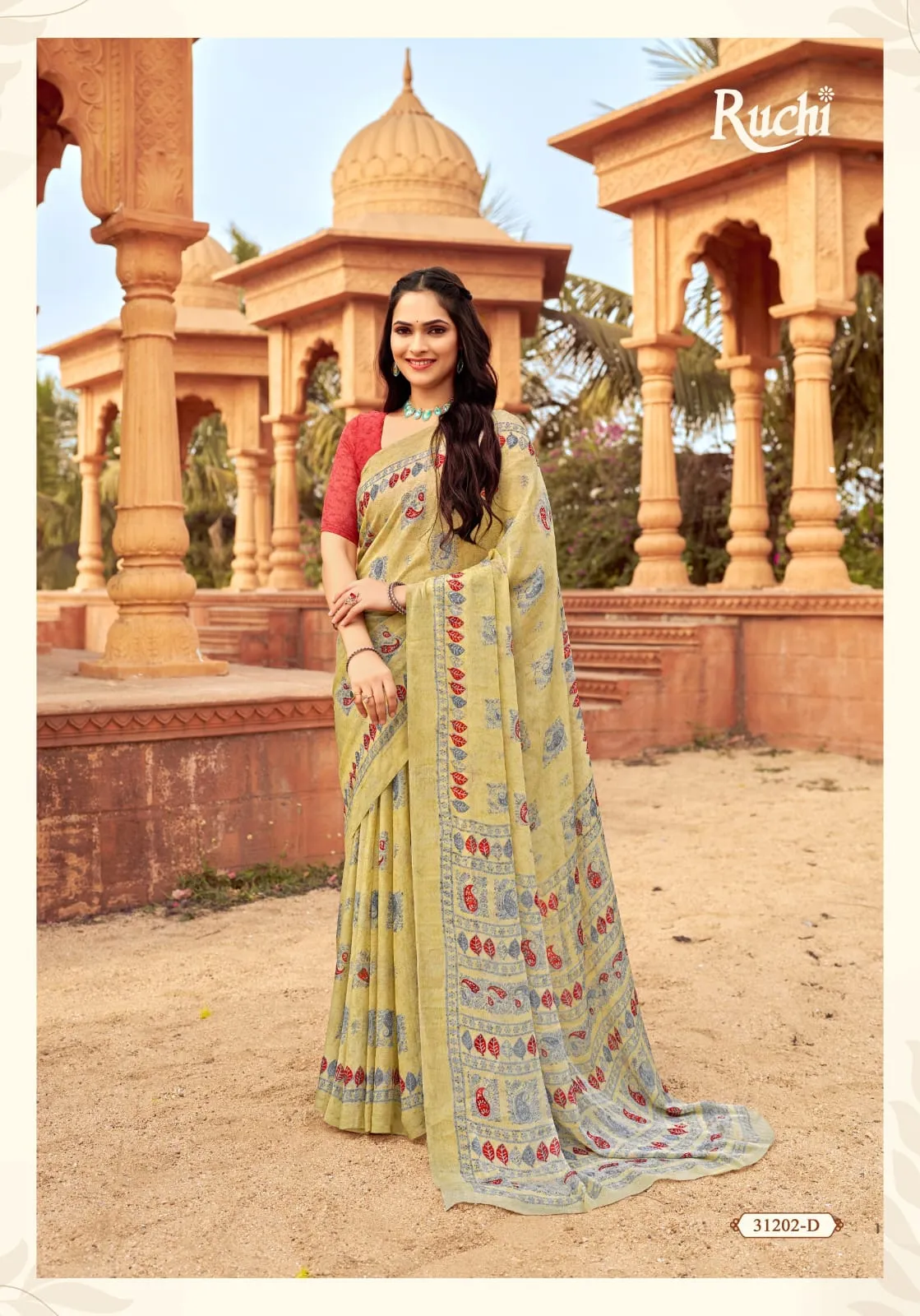 Daily Wear Chiffon Ethnic Saree Star Chiffon 151 - Image 6