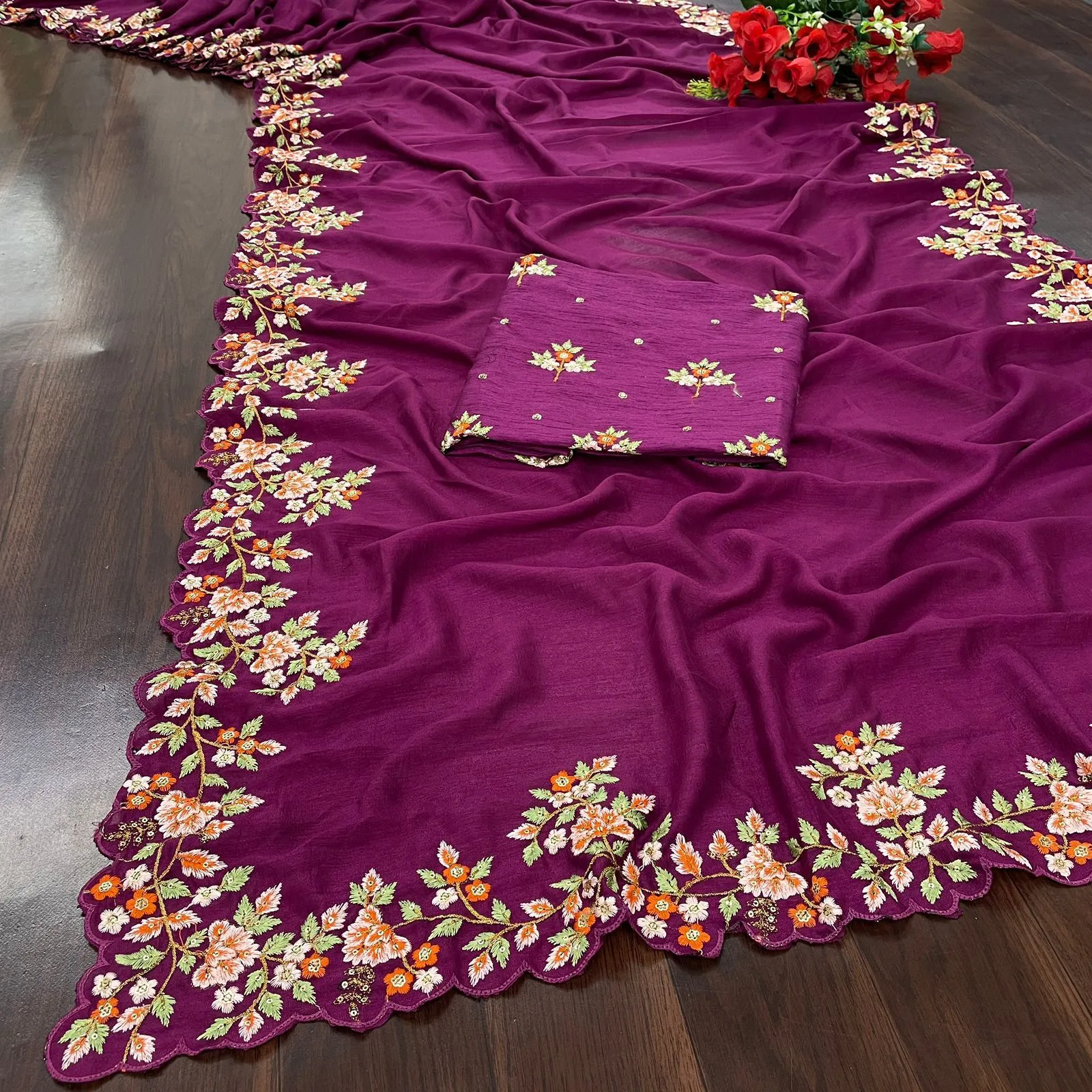 Fancy Border Saree 328 - Image 4