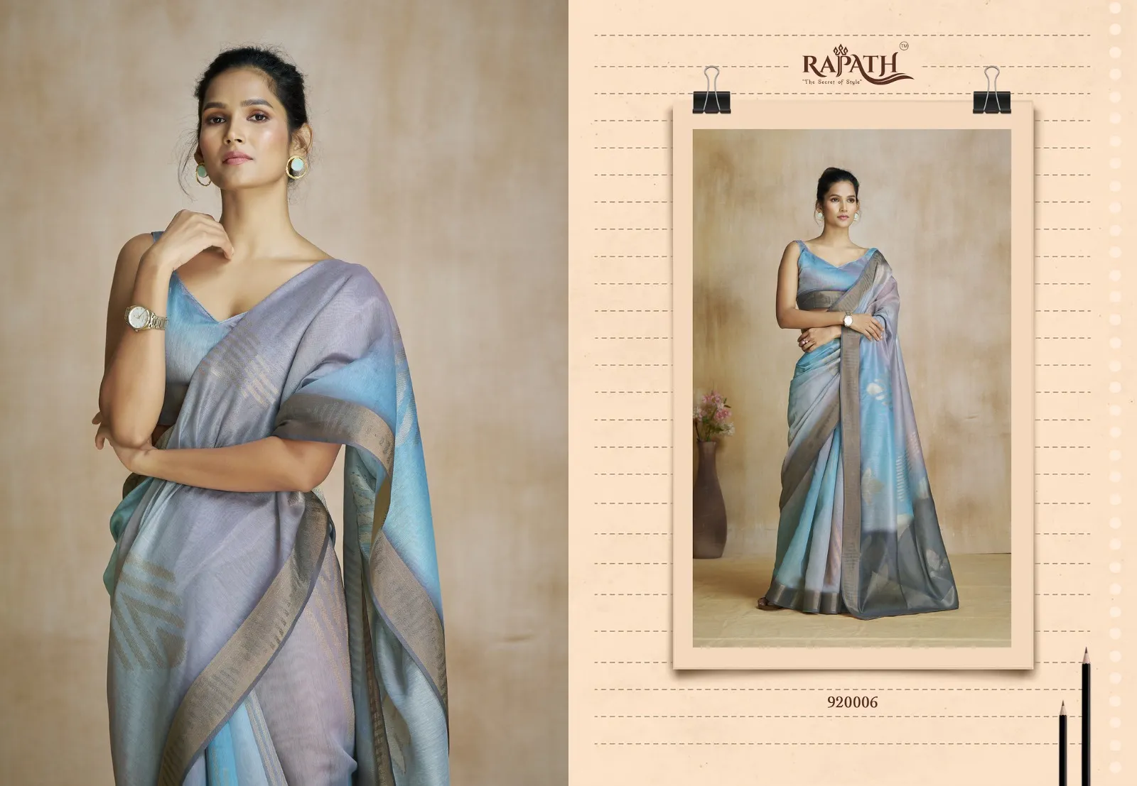 Fancy Silk Wedding Saree Watermelon Silk - Image 4
