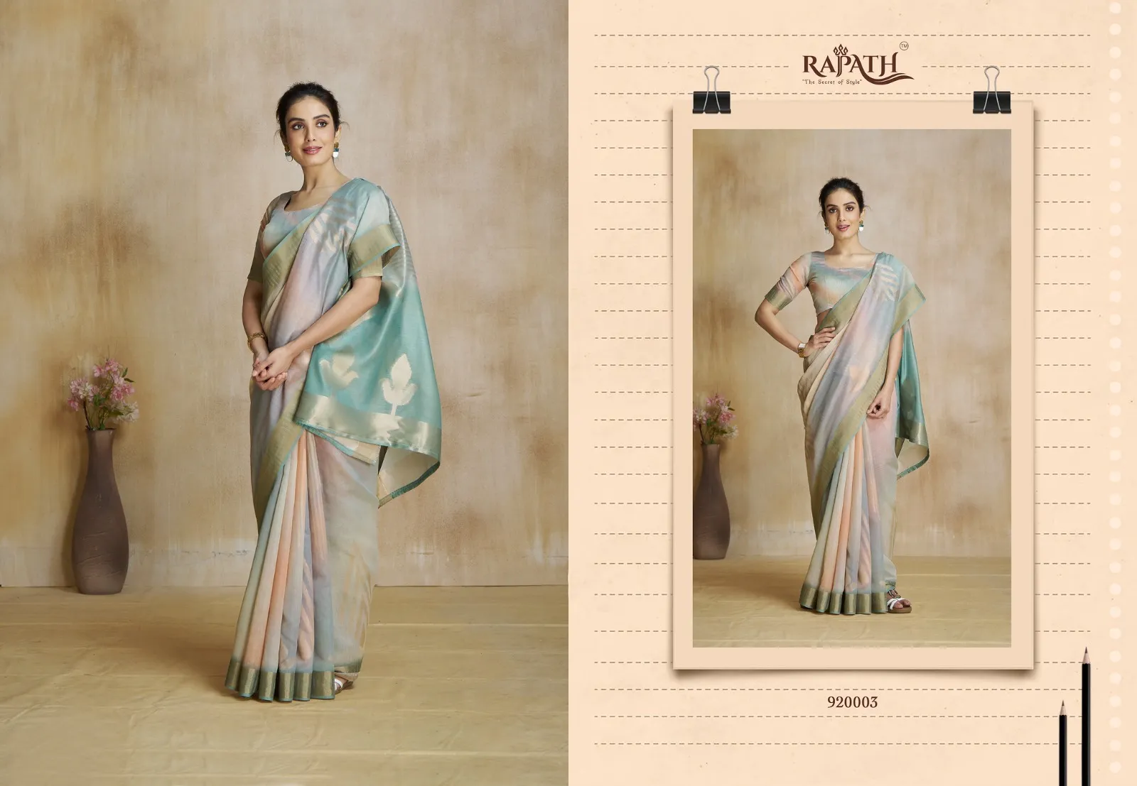 Fancy Silk Wedding Saree Watermelon Silk - Image 7